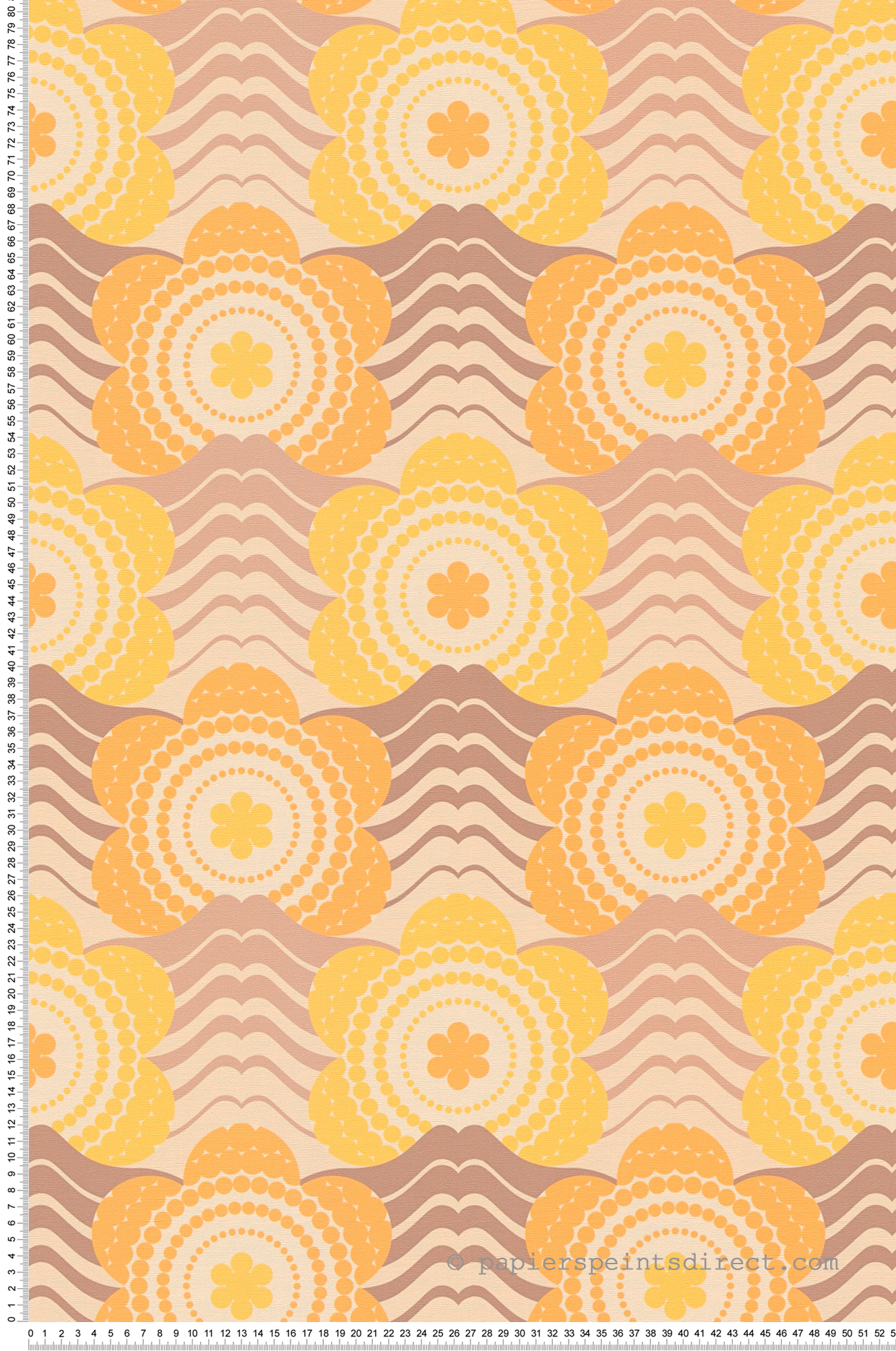 Papier peint Fleur Graphique orange jaune - Retro Chic d'A.S. Création | Réf. AS-395395