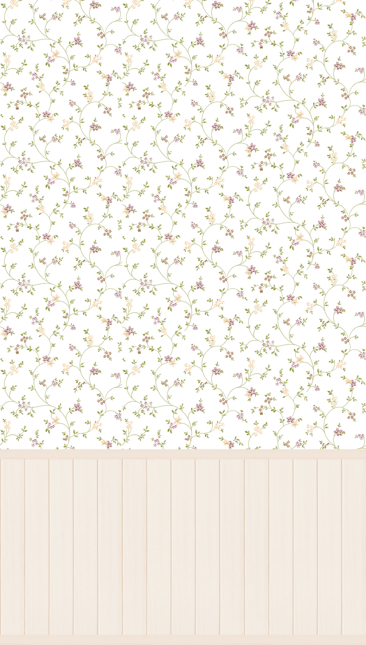 Papier peint panoramique Fleuri Soubassement beige - Wallpanel d'A.S. Création | Réf. AS-398051