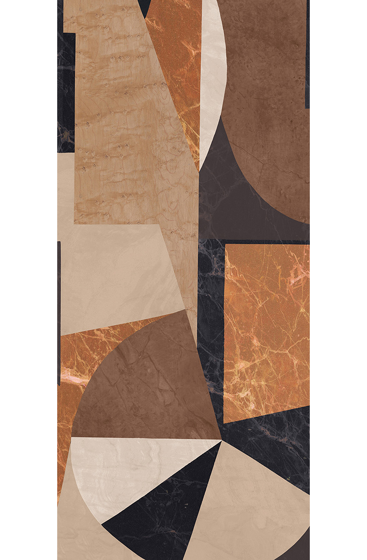 Papier peint panoramique Géométrique Pierre Palazzi ambre - A H260 - Rock de Masureel | Réf. MAS-DGROC1011-260