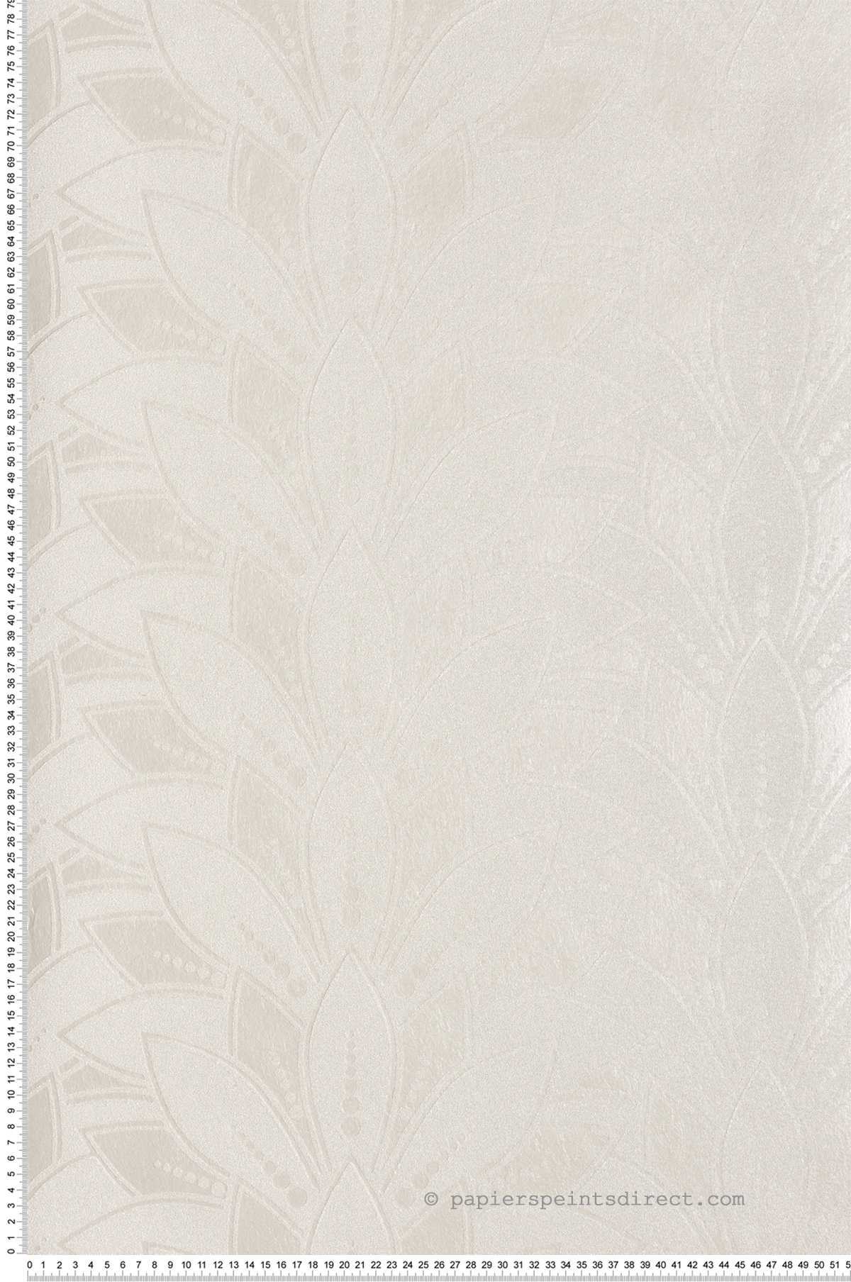 Papier peint Fleurs Lys Perle ivoire - Elodie 1838 Wallcoverings d'Initiales | Réf. INI-90713904