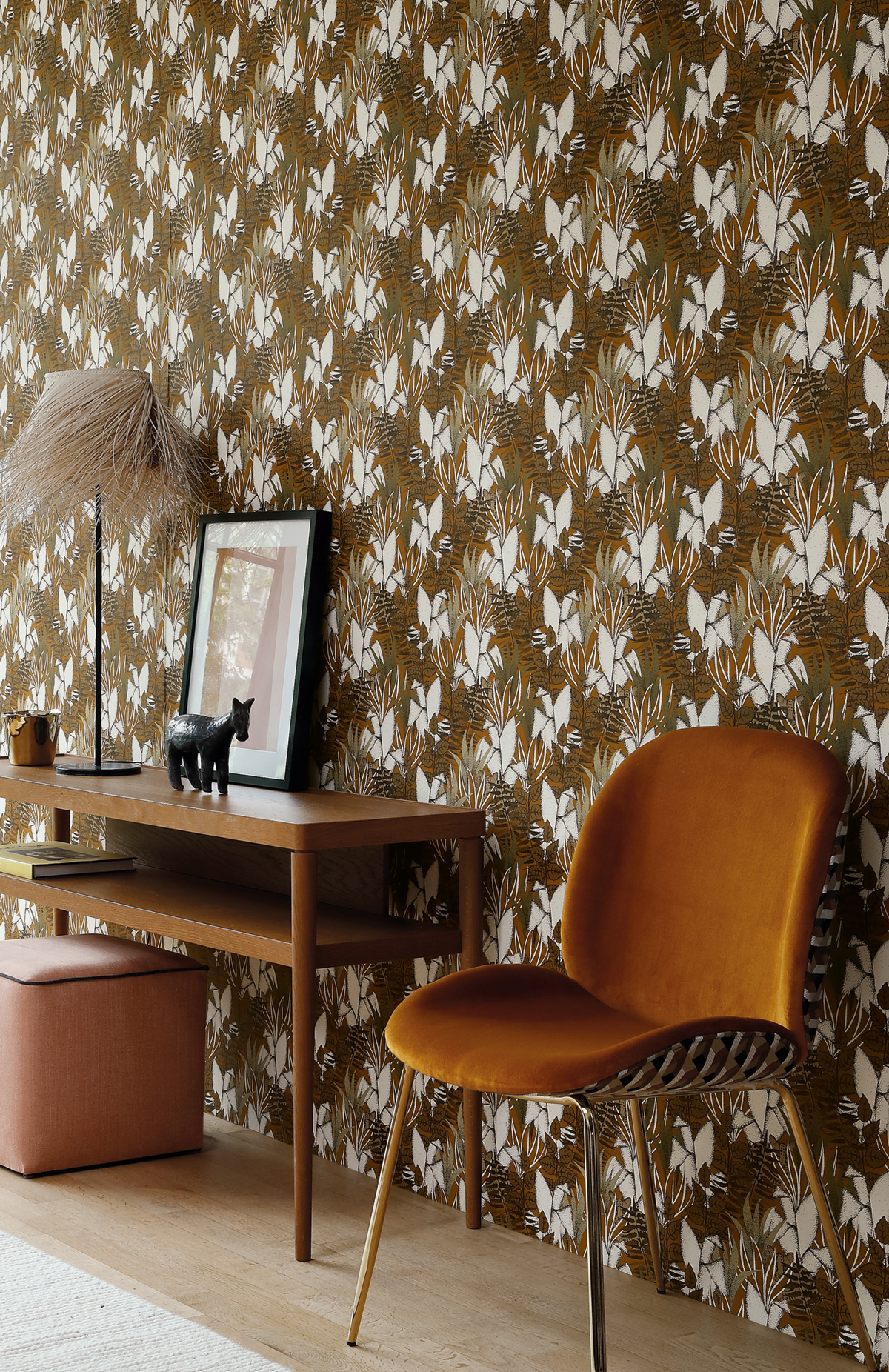 Papier peint Feuillage Tigris marron - Orphée de Casamance AMB | Réf. CAS-74731632