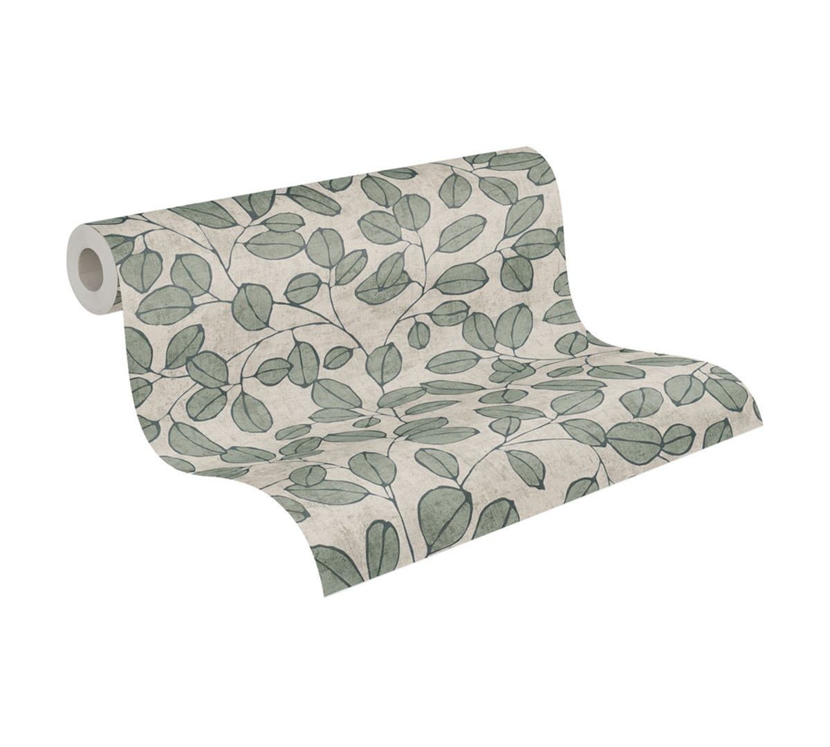 Papier peint Feuille Grain Café vert gris - Nordic Feeling d'A.S. Création ROLL | Réf. AS-791481