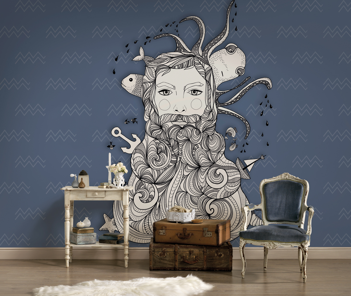 Papier peint panoramique Marin Aquarius 2 - Référence DD120073 - Intissé 200g/m2 - Standard 400 x 270