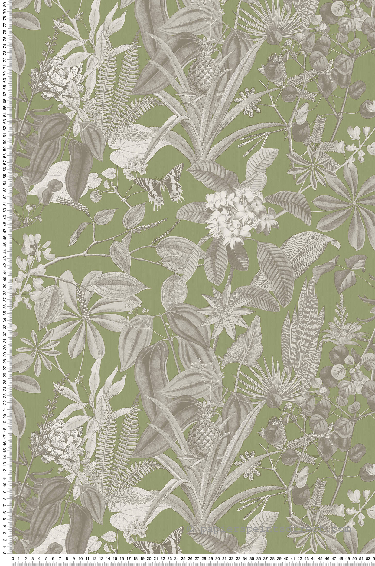 Papier peint Ananas Papillon vert - Fidji de Lutèce | Réf. LTC-8506-4
