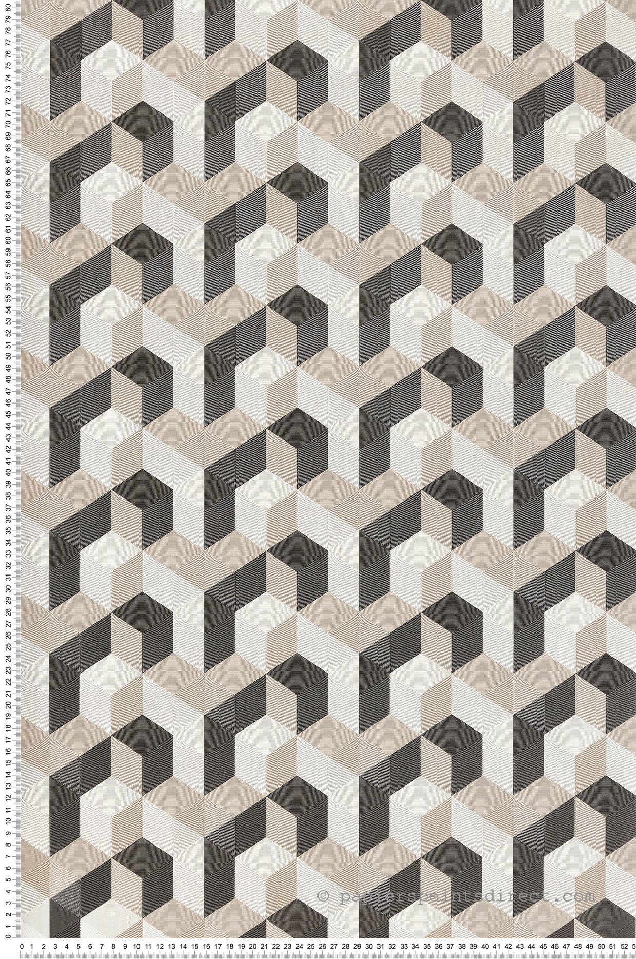 Papier peint Trompe l'oeil Cube noir et argenté - Perception de Casadéco | Réf. PERP86491526