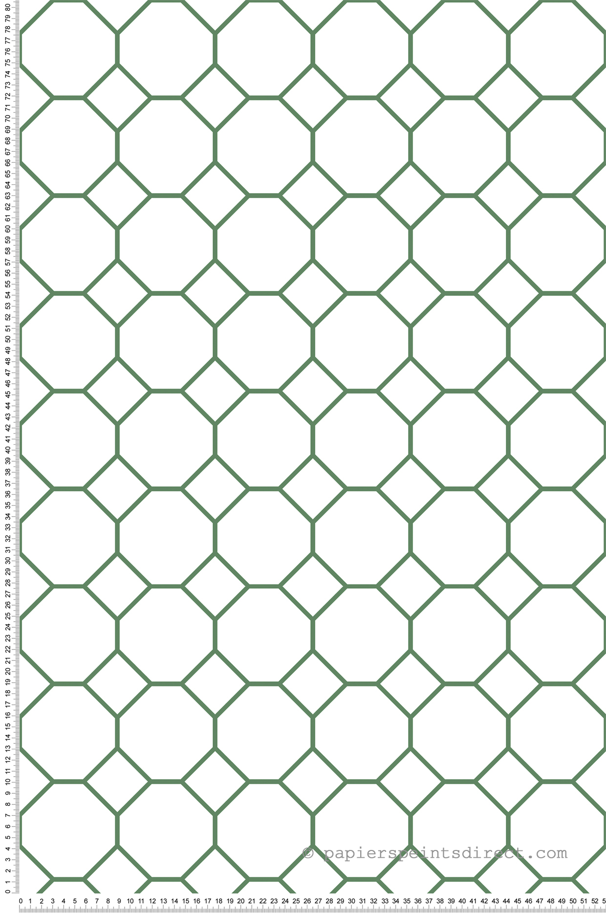 Papier peint Faïence Géométrique vert blanc - Cuisine Fraicheur 6 de Lutèce | Réf. LTC-G45402