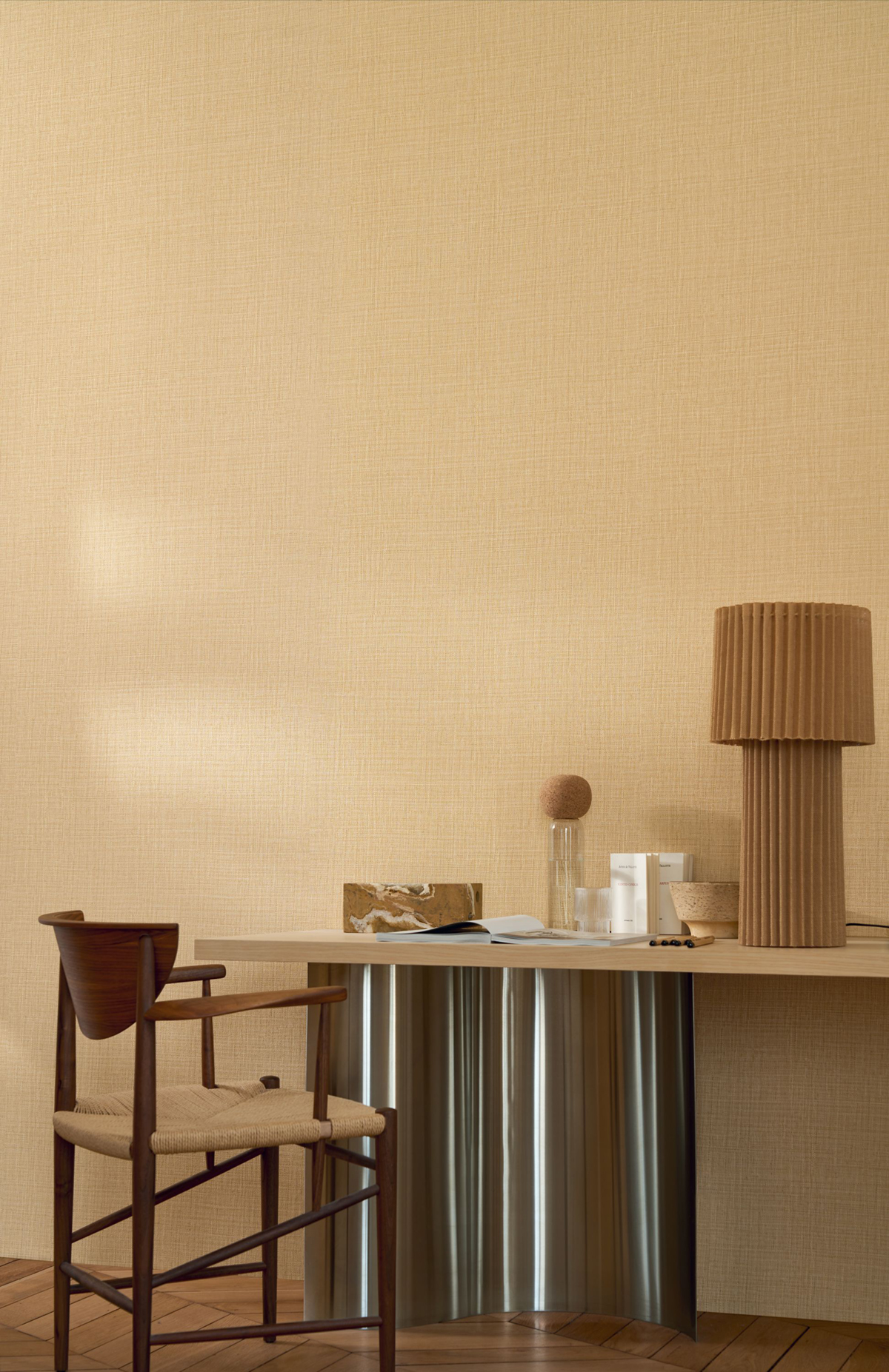 Papier peint Uni Tissé Sierra vanille - Palmadora de Casamance | Réf. CAS-76702344