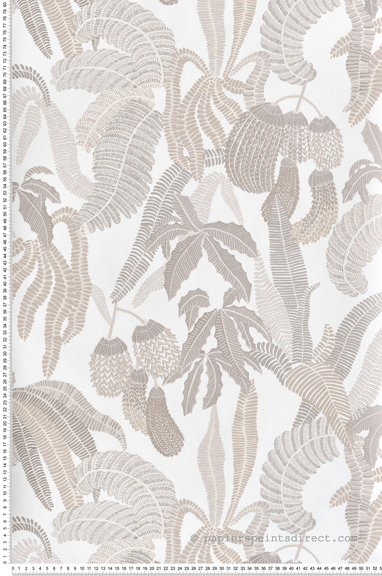 Papier peint Jardin Ninfa beige argenté - Romance de Masureel | Réf. MAS-ROM001