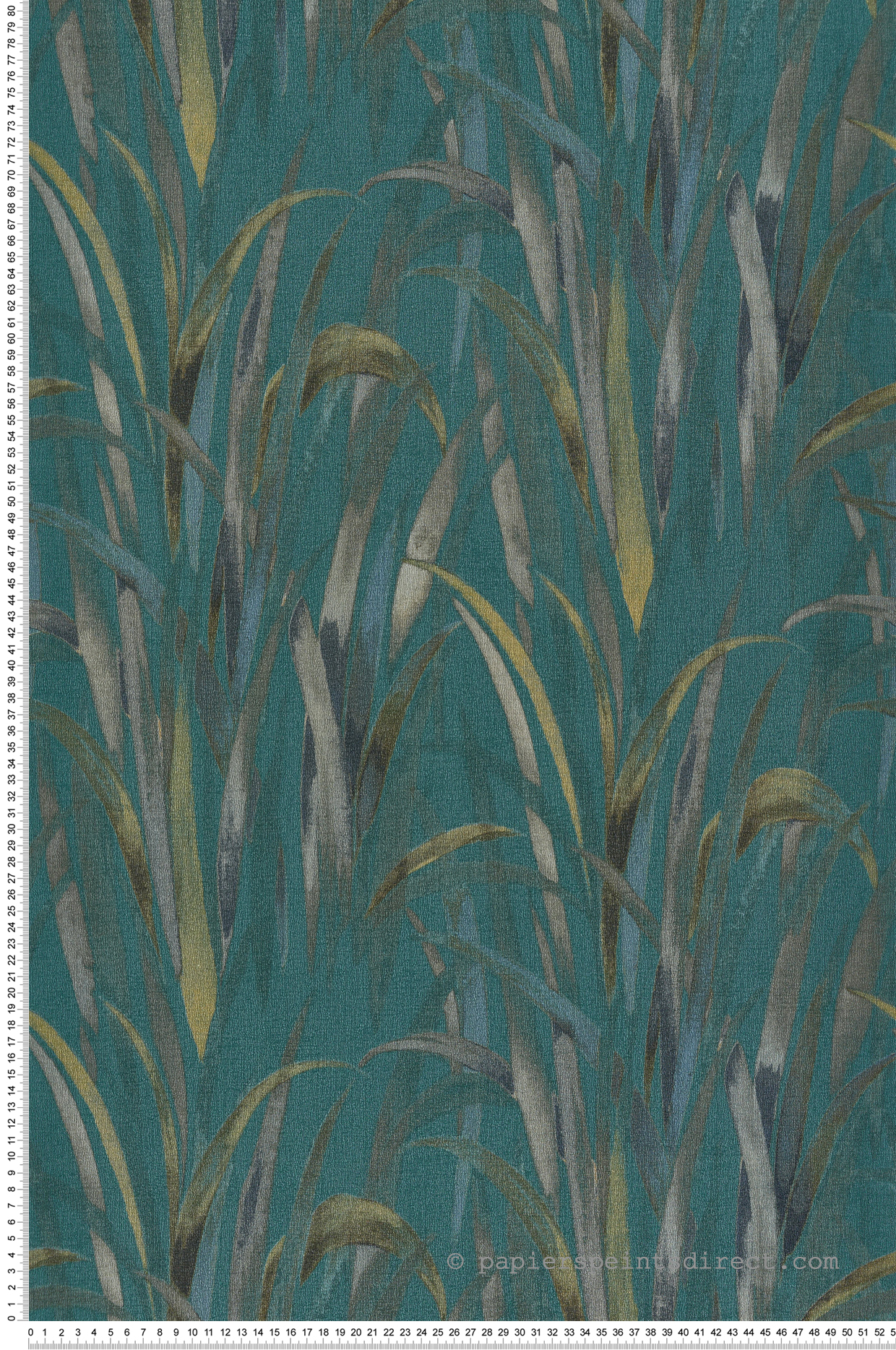 Papier peint Herbe Champs bleu canard gris - Jaipur de Montecolino | Réf. MC-26407