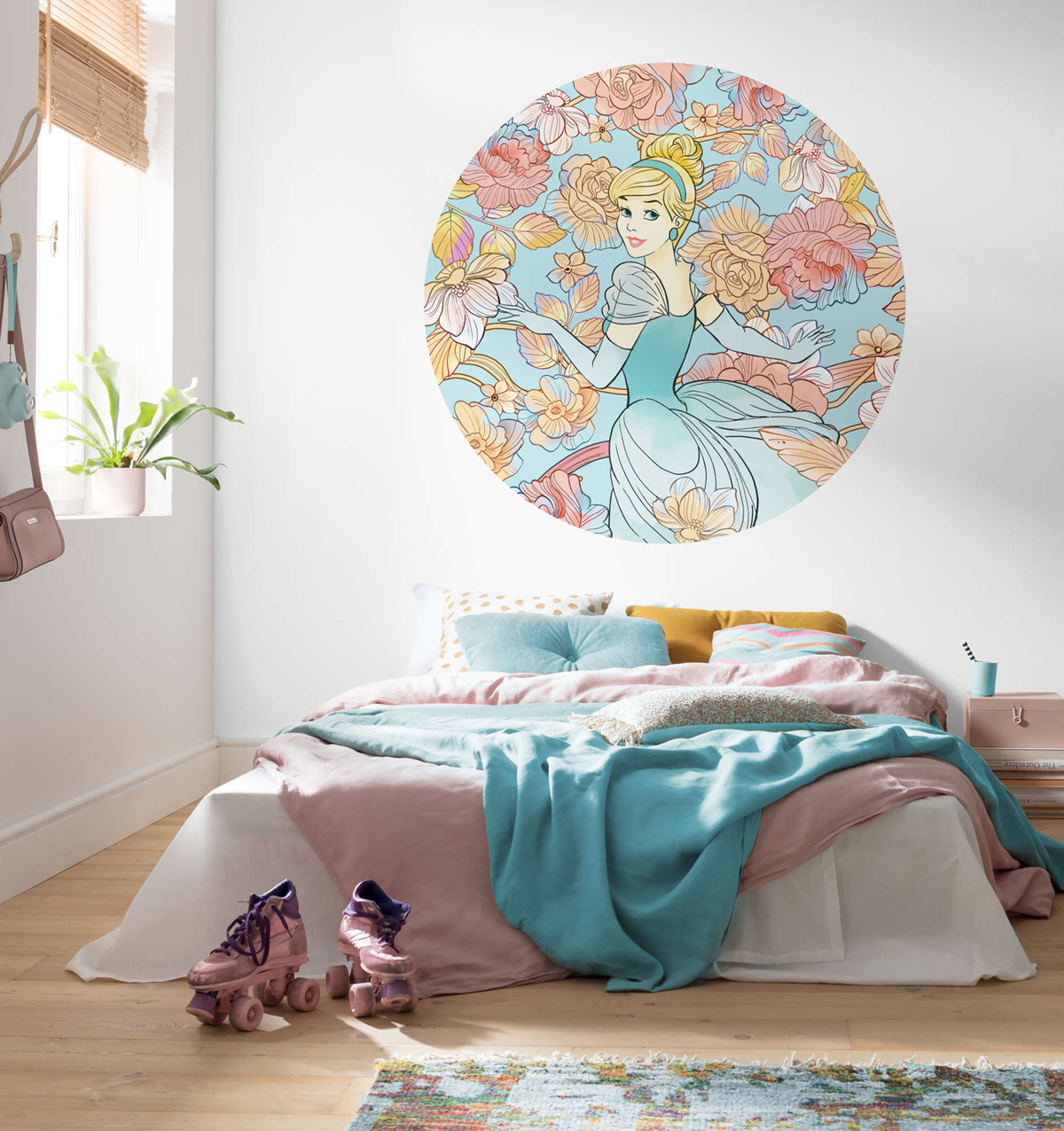 Papier peint adhésif rond Cinderella Pastel Dreams - Papier peint Disney Komar Dots