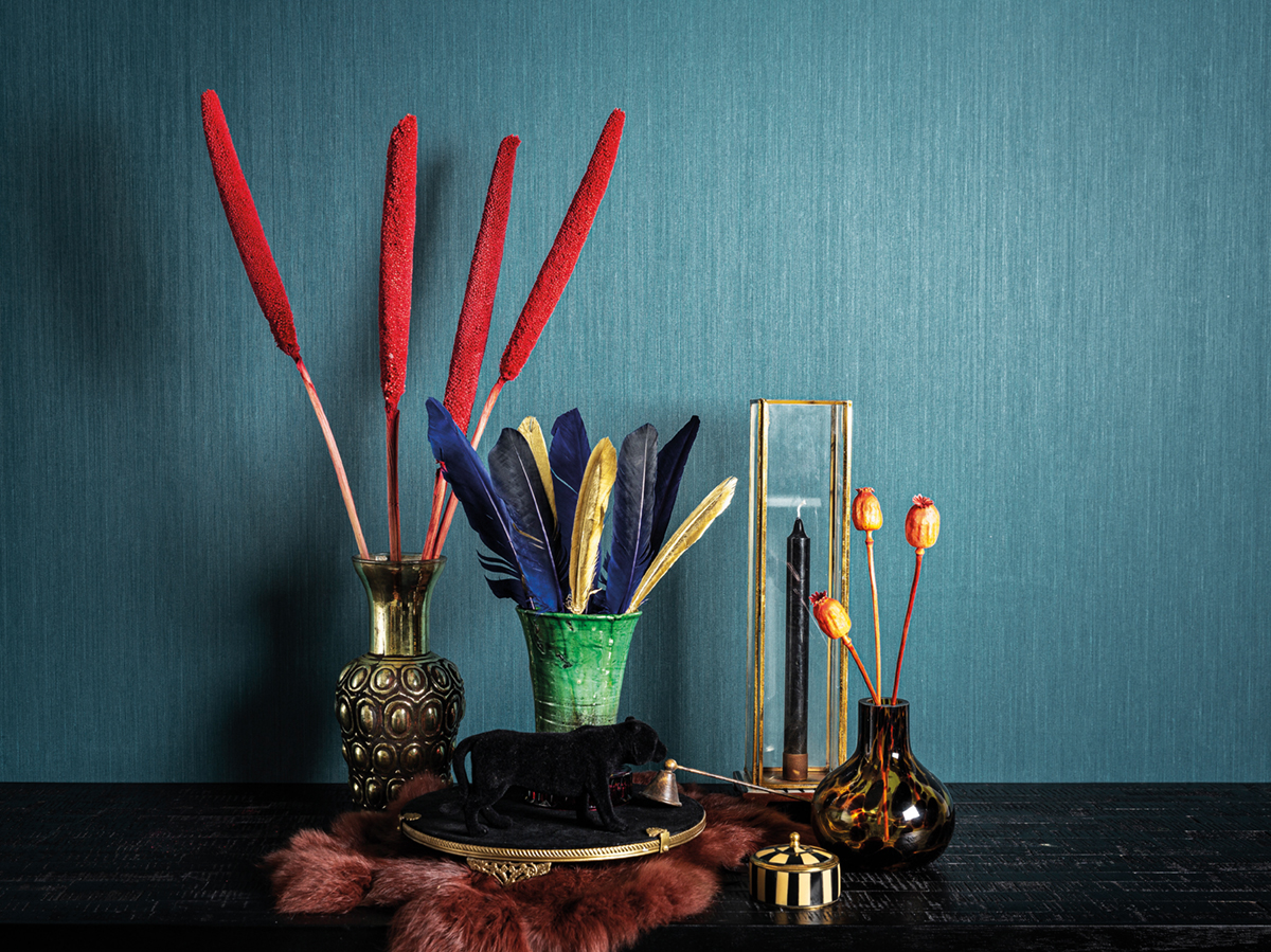 Papier peint Destockage - Uni Fil bleu pétrole - Bloom de Lutèce