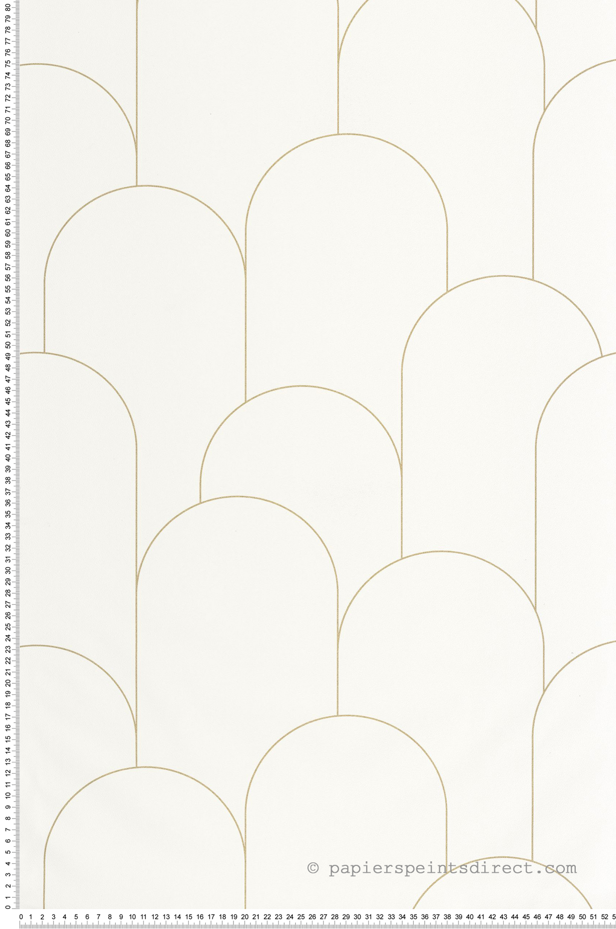 Papier peint Arrondi Ornament blanc doré - Elégance de Casélio | Réf. ELC105280020