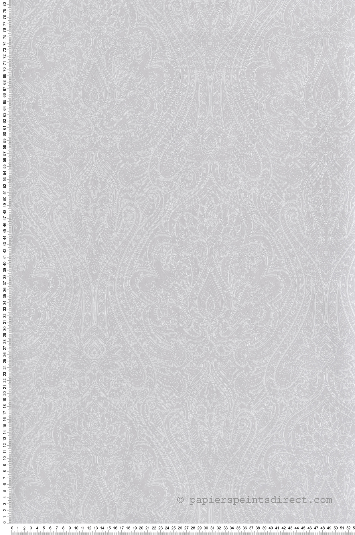 Papier peint Médaillon Oriental Kazamir gris nacré - Othello de Masureel | Réf. MAS-OTH103