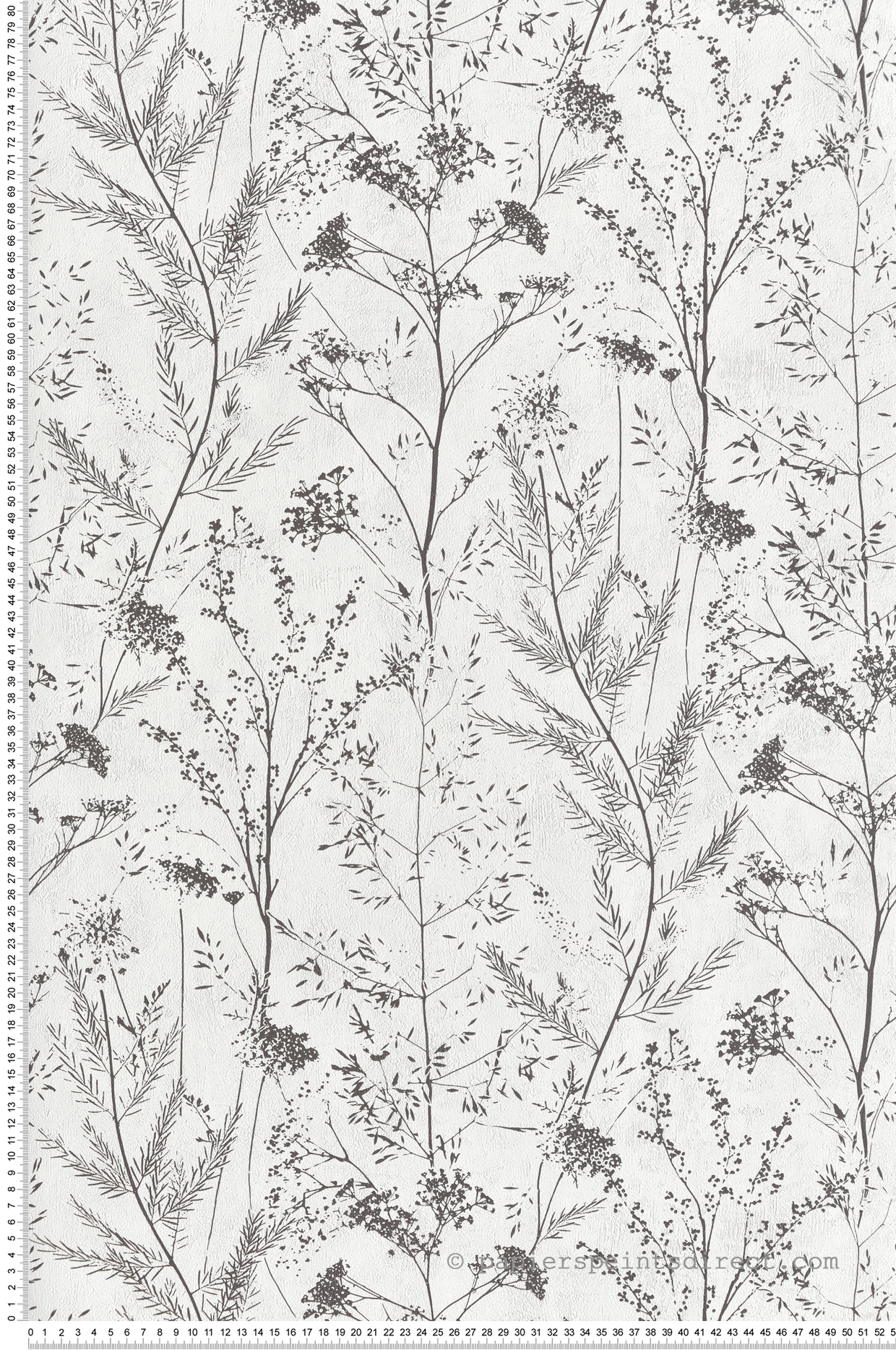 Papier peint Floral Prairie noir et blanc - Sentier des Dunes de Casadéco | Réf. SENT200959310