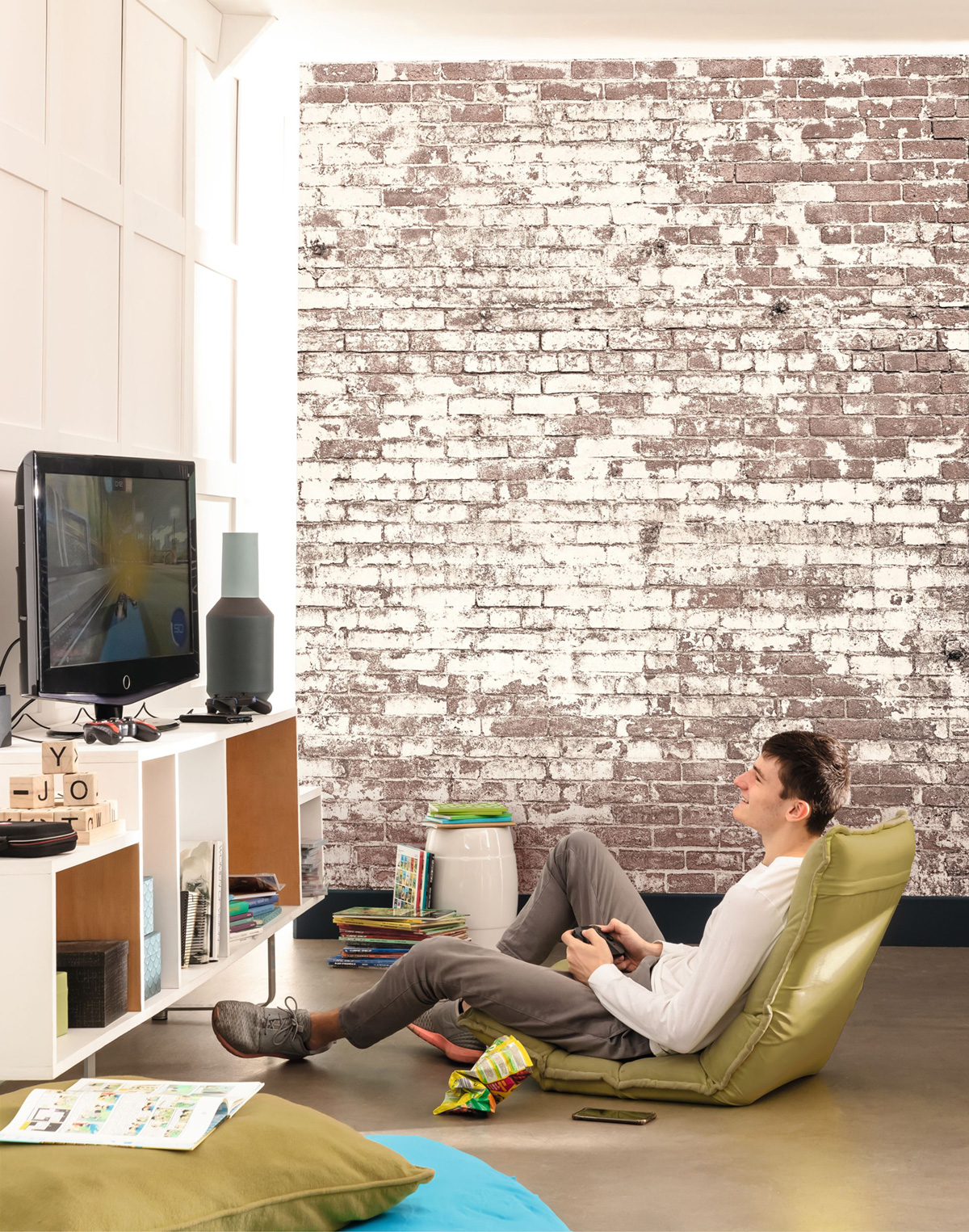 Papier peint Panoramique Brique Poetic Wall beige 200x280 - Young And Free de Casélio | Réf. YNF103431903