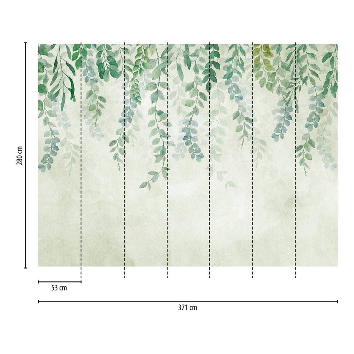 Papier peint panoramique Feuille Cascade vert - The Wall 3 d'A.S. Création AMB3 | Réf. AS-399071