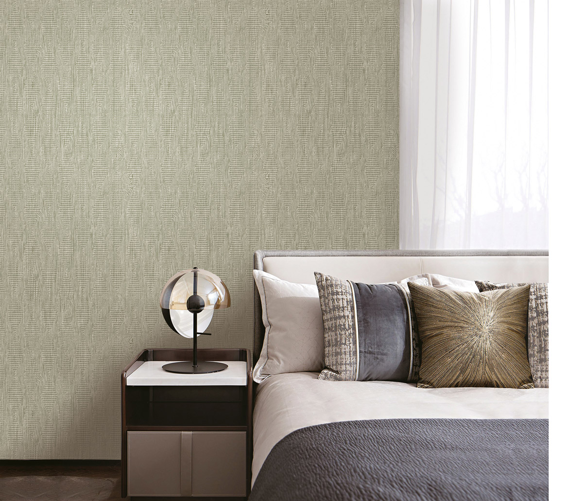 Papier peint Tissage Texture grège nacré - Attitude de Lutèce | Réf. LTC-AM22003-3