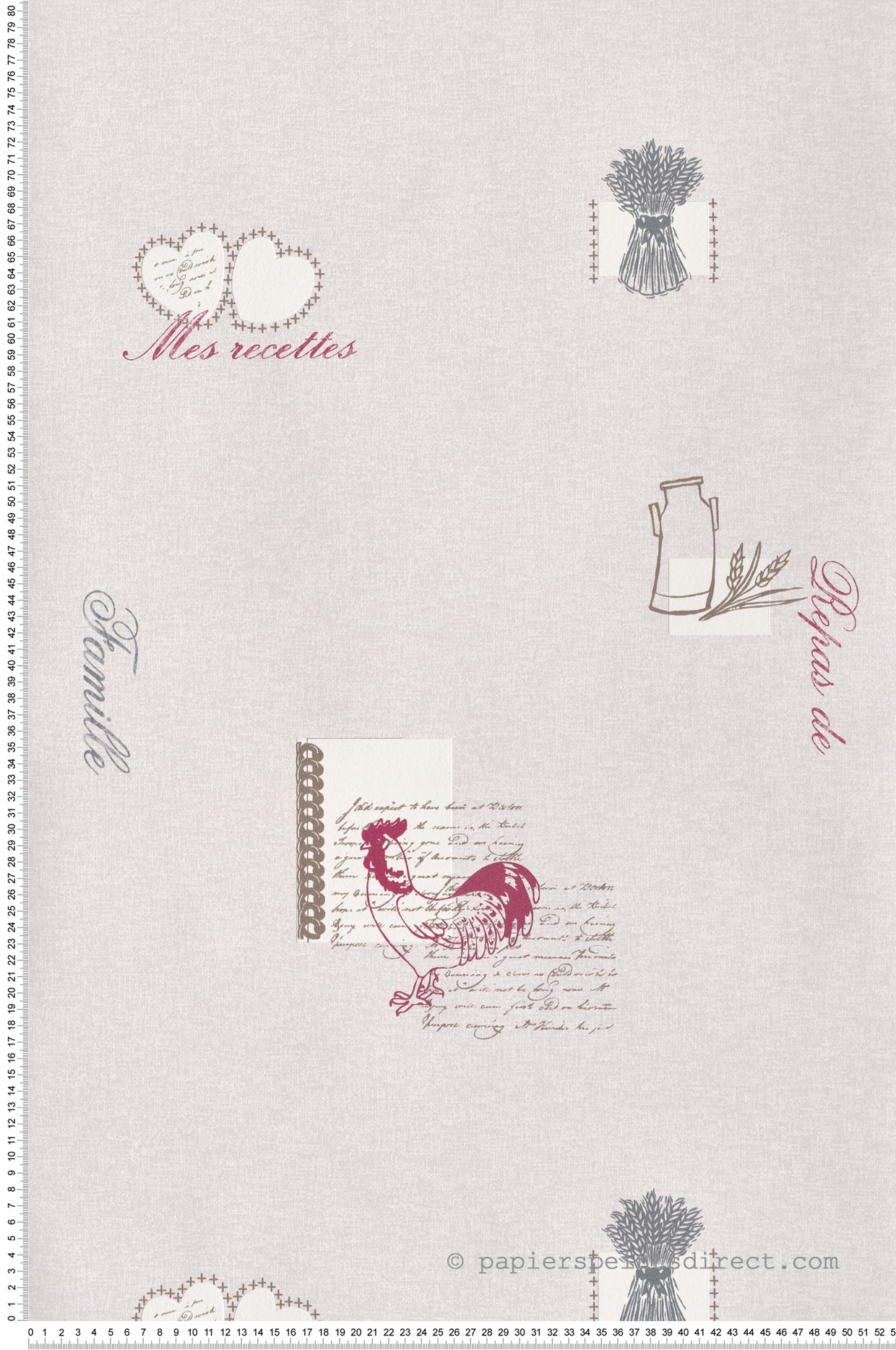 Papier peint Cuisine Nappe Repas Famille pourpre - Cuisines & Bains de Lutèce | Réf. LTC-135118307