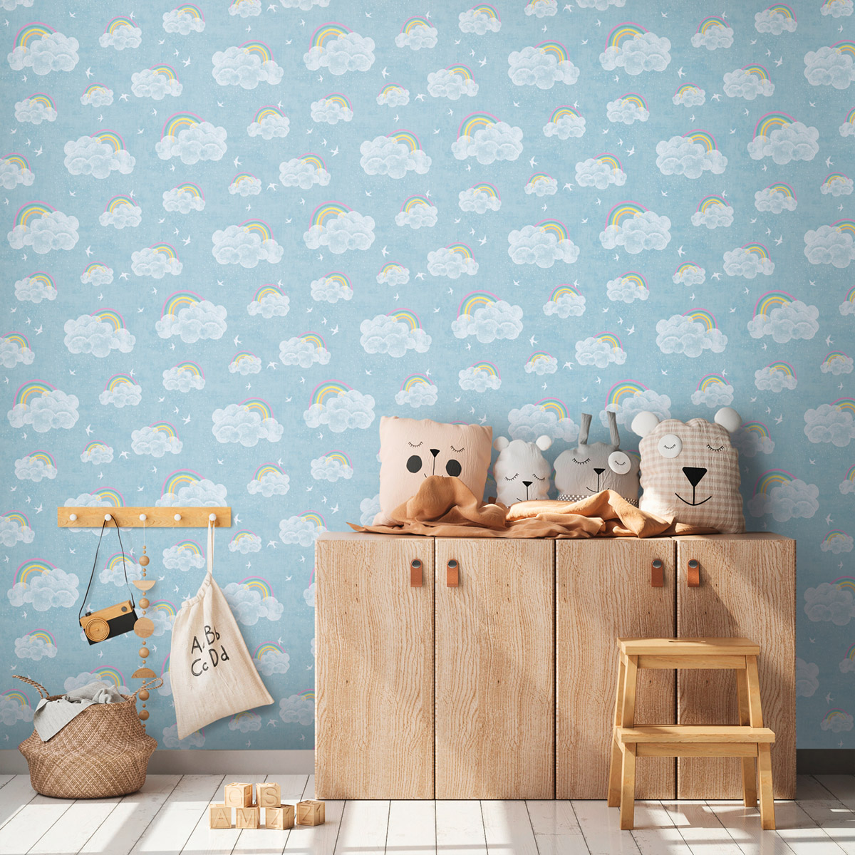 Papier peint Arc en Ciel Oiseau bleu - Lilly & Luis d'A.S. Création AMB2 | Réf. AS-771441