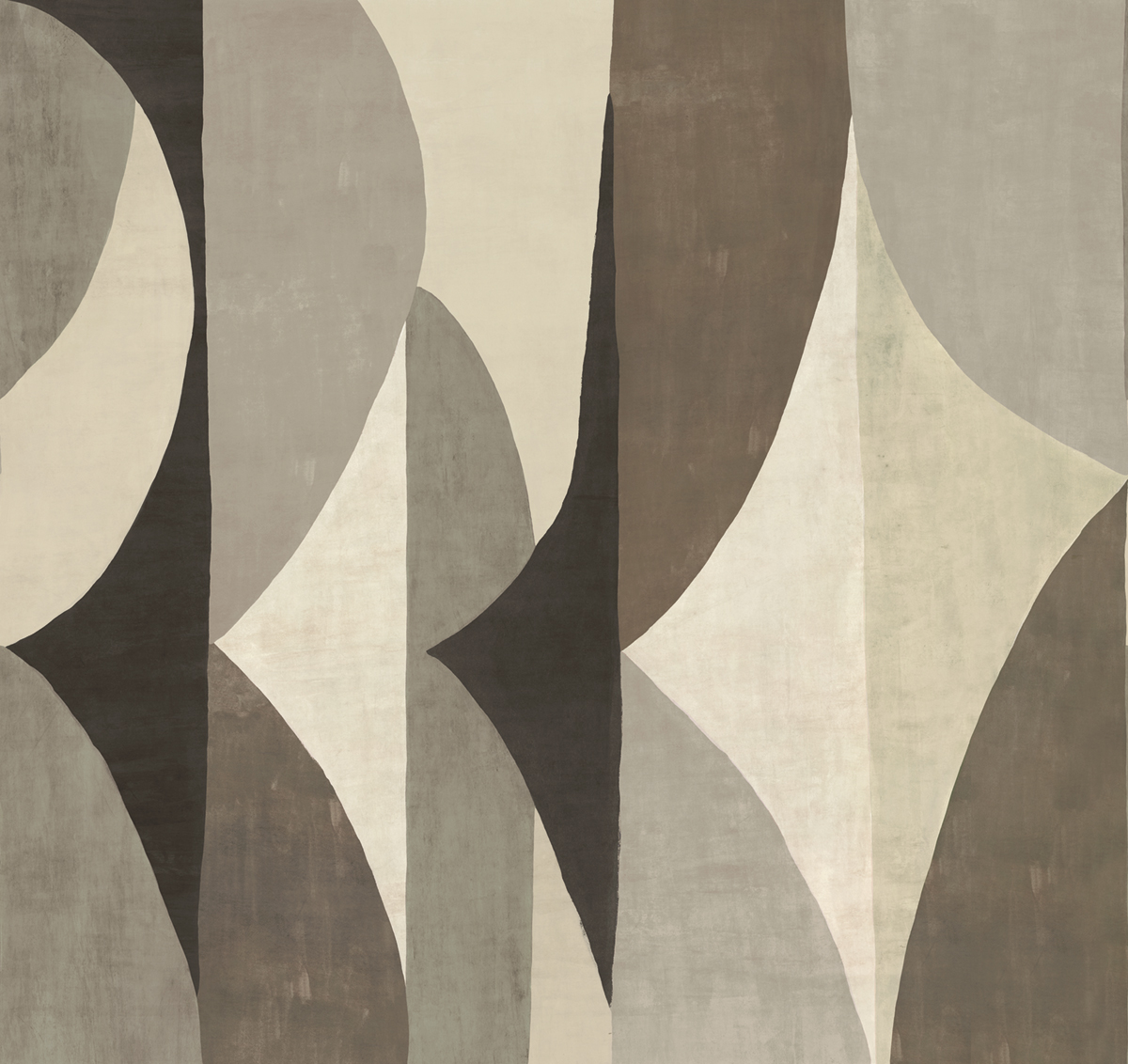 Papier peint panoramique Fresque Arrondie Luana gris - A, B et C H260 - Amani de Masureel | Réf. MAS-DGAMA303X-260