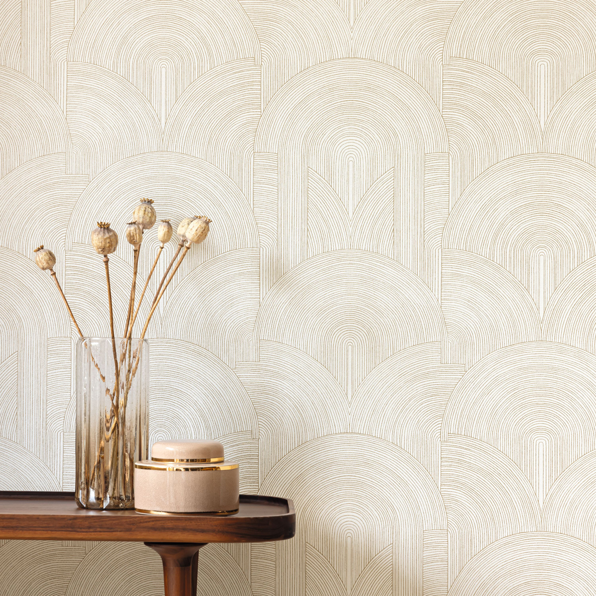 Papier peint Arche Graphique Delicacy blanc doré - Light de Casélio | Réf. LIG106560020