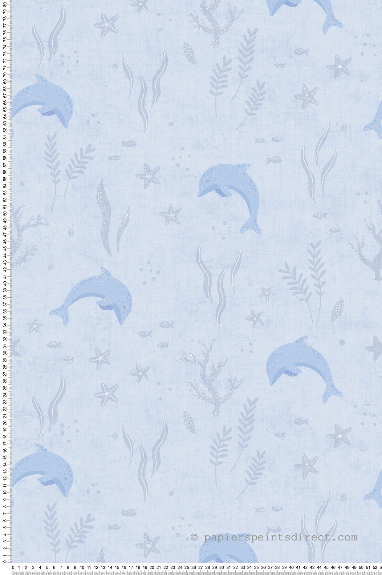Papier peint Dauphin Marin bleu - Lilly & Luis d'A.S. Création | Réf. AS-771321
