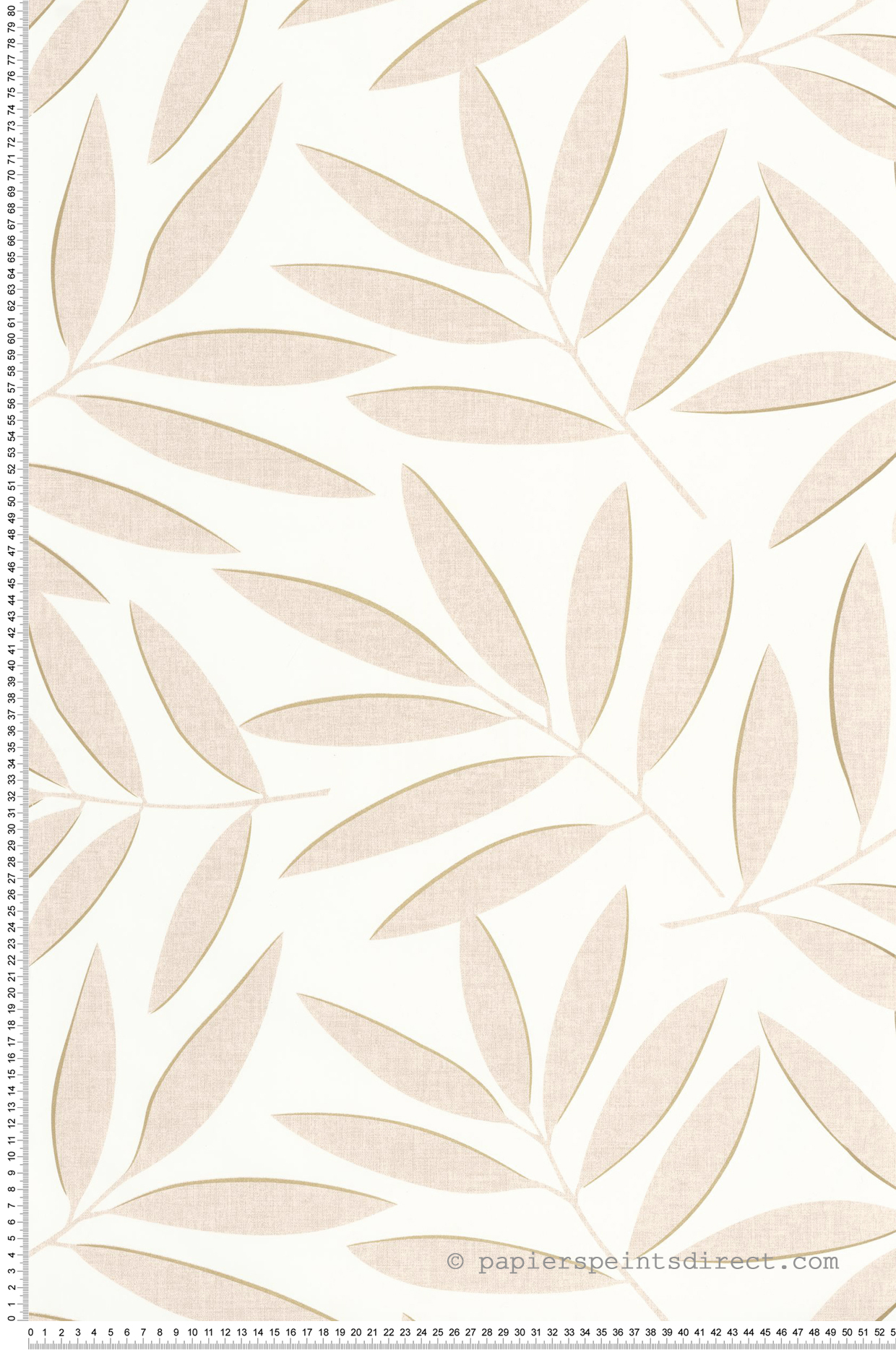 Papier peint Feuille Graphique Portée beige doré - XXL de Casélio | Réf. XXL104581022