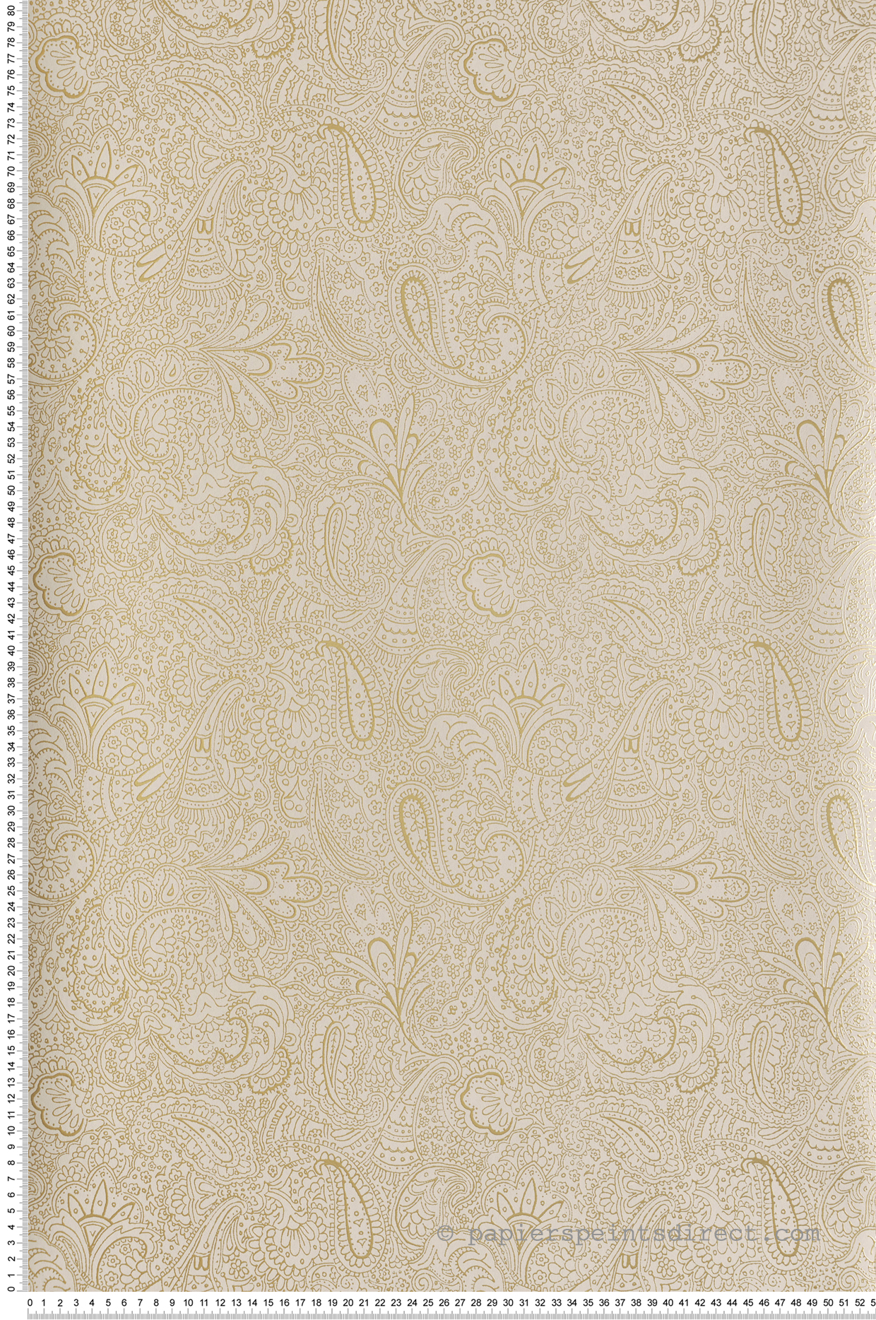 Papier peint Cachemire Paisley beige doré - Attitude de Lutèce | Réf. LTC-11302