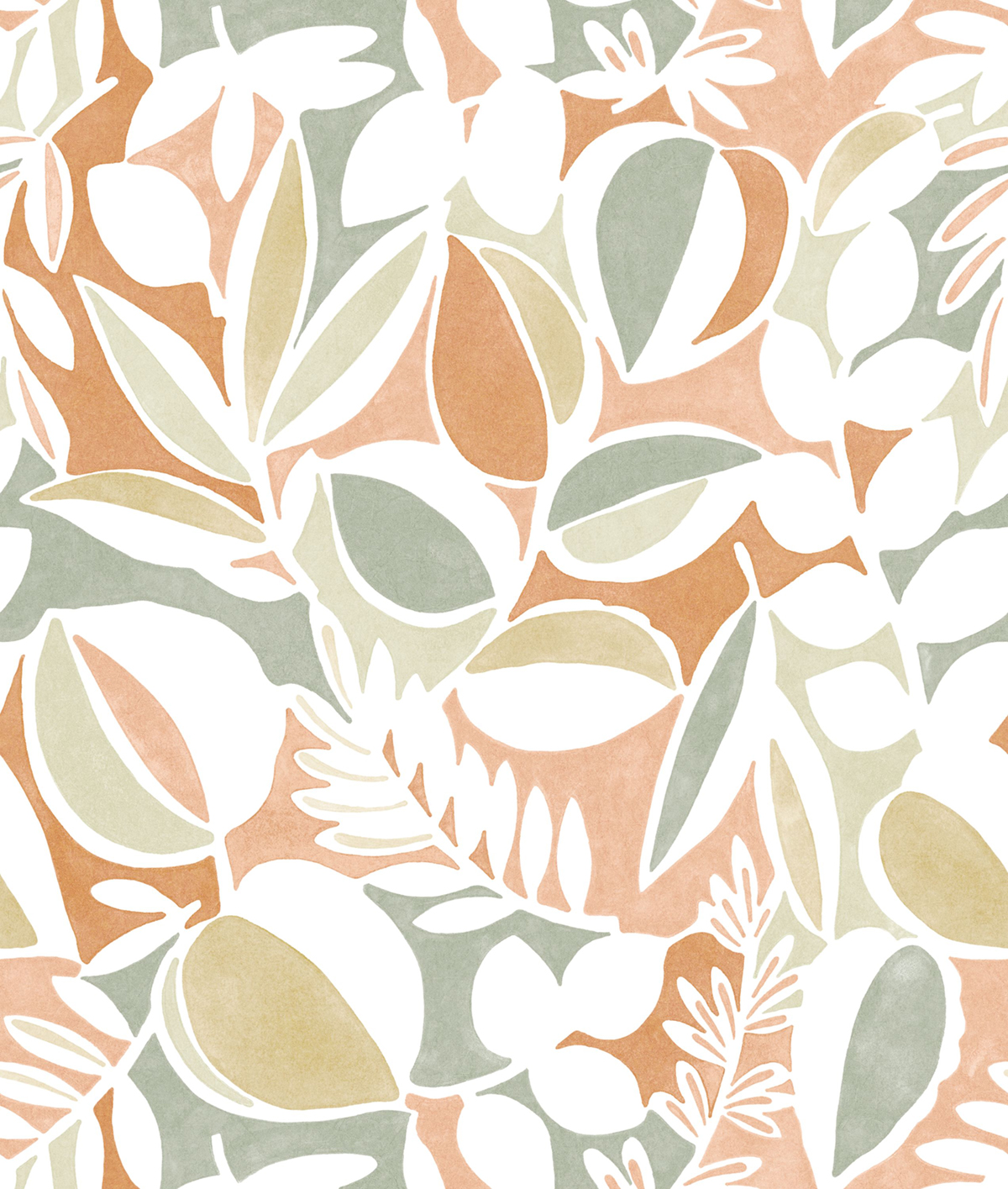 Papier peint panoramique Feuille Place des Lices terracotta S 210X250 - Echappée Belle de Casadéco | Réf. ECHA89887216