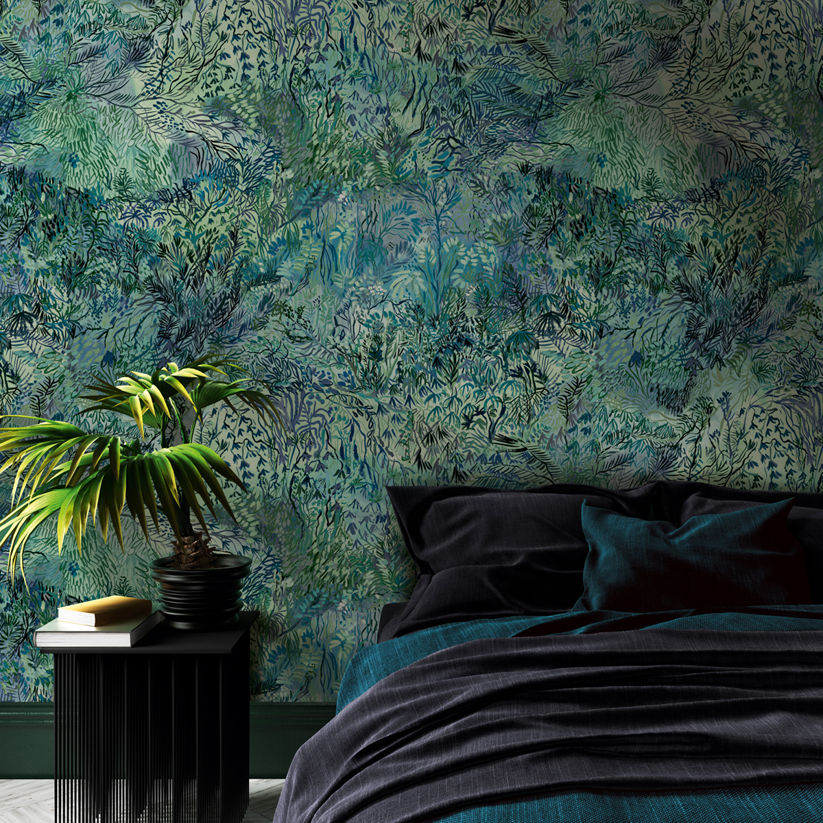 Papier peint panoramique Les Vagabondes Bleu - 4 lés 1/2/3/4 - Isidore Leroy AMB1