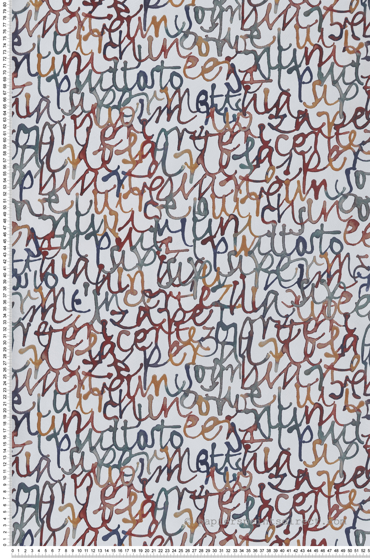 Papier peint Ecriture Lettres vert rouge jaune - Boca Chica de Montecolino | Réf. MC-SO27070