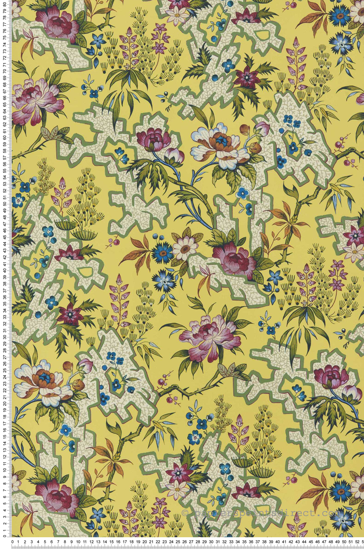 Papier peint Aquarelle Kilburn's Maze jaune citron - V&A Decorative Papers II d'Initiales | Réf. INI-2412-180-01