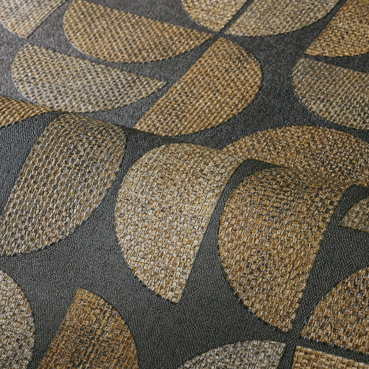 Papier peint Rond Graphique Dualis ébène - Nature sur Mesure de Casamance AMBV | Réf. CAS-76881426