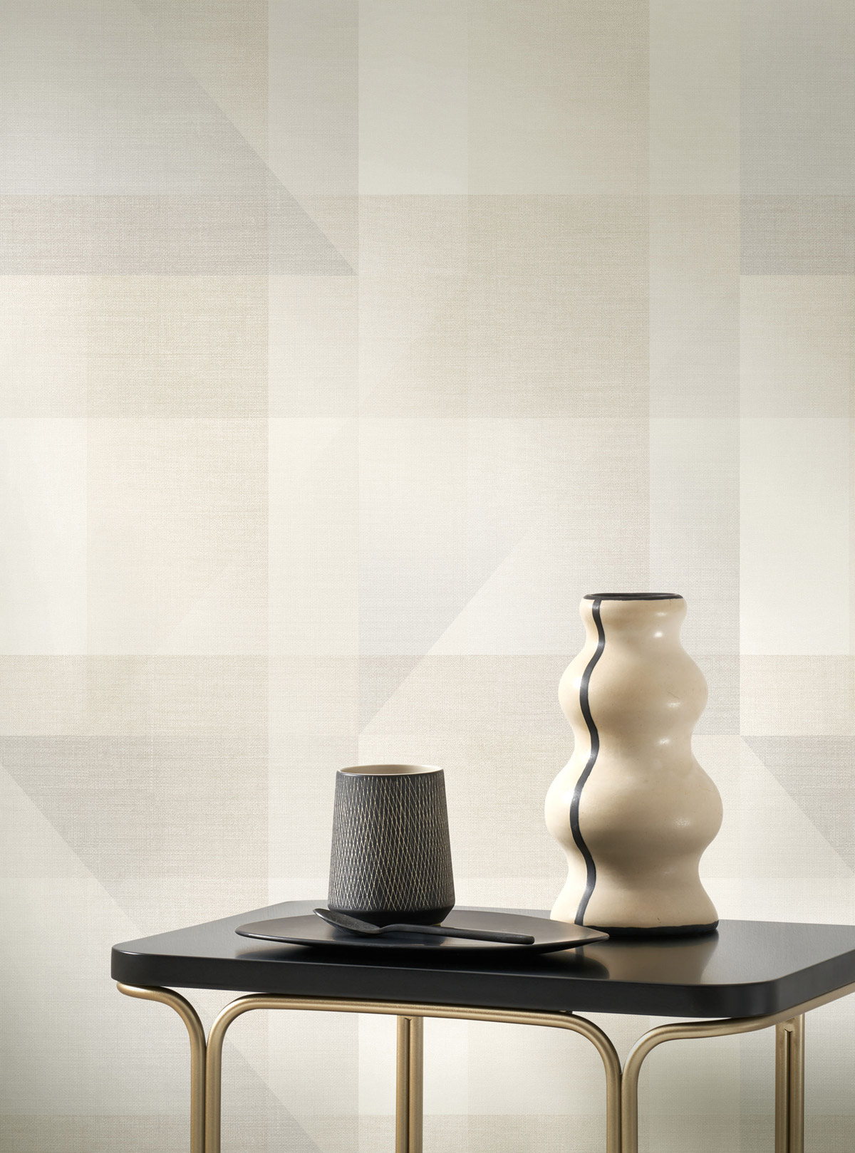 Papier peint Patchwork Géométrique Edward beige - Carnaby Street de Casadéco | Réf. CARN200501958