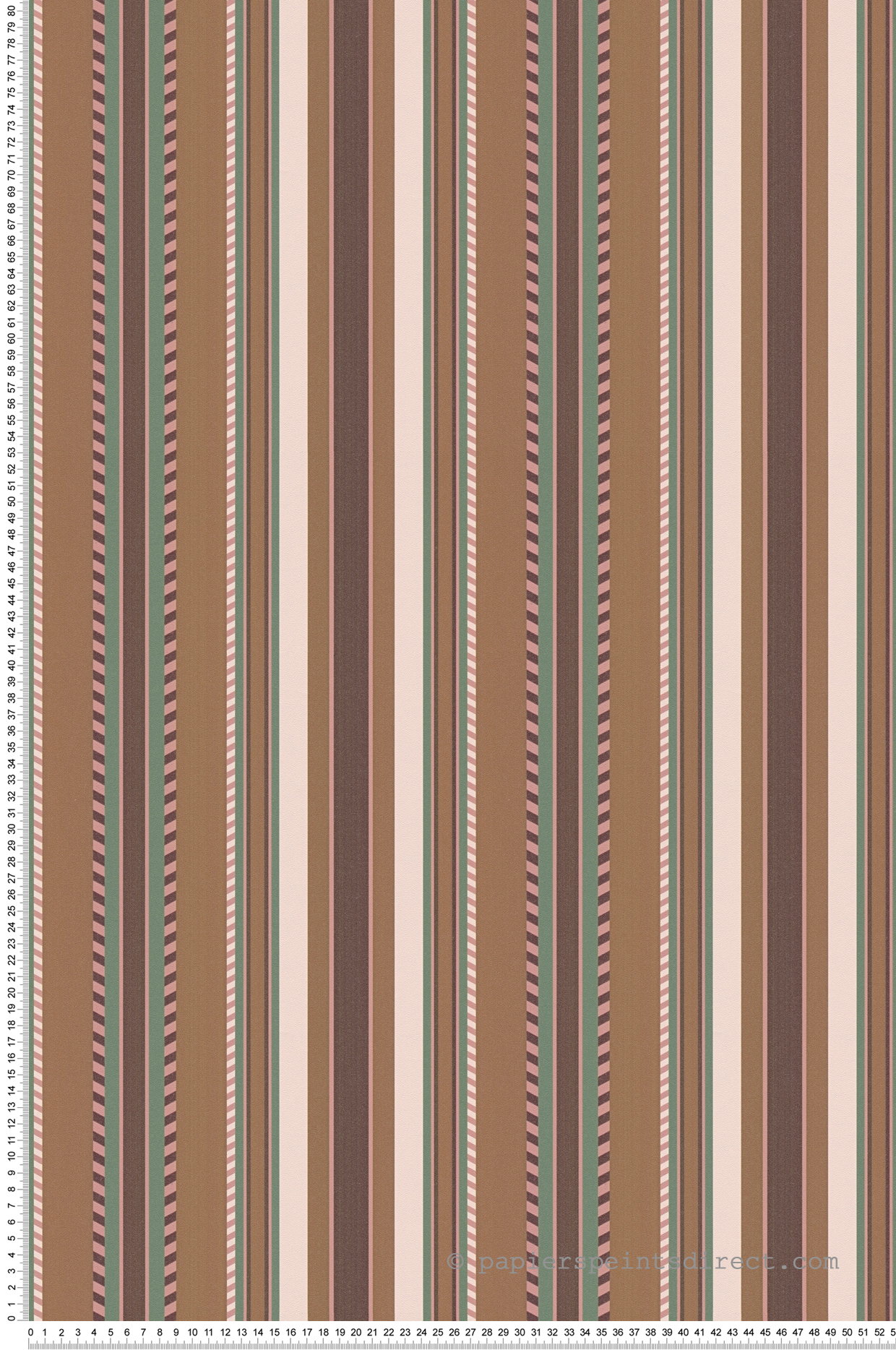 Papier peint Rayures Stripes marron rose - Bensimon 3 de Lutèce | Réf. LTC-51241508