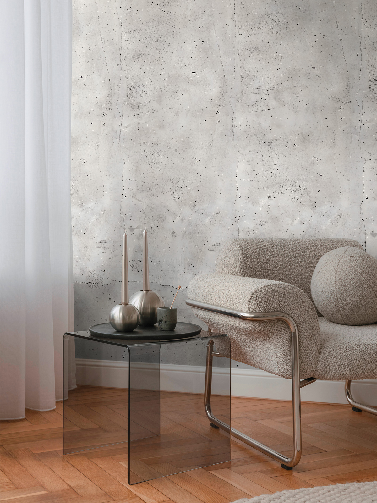 Papier peint panoramique Béton Brut Concrete gris - Cosmoliving d'A.S. Création | Réf. AS-791552