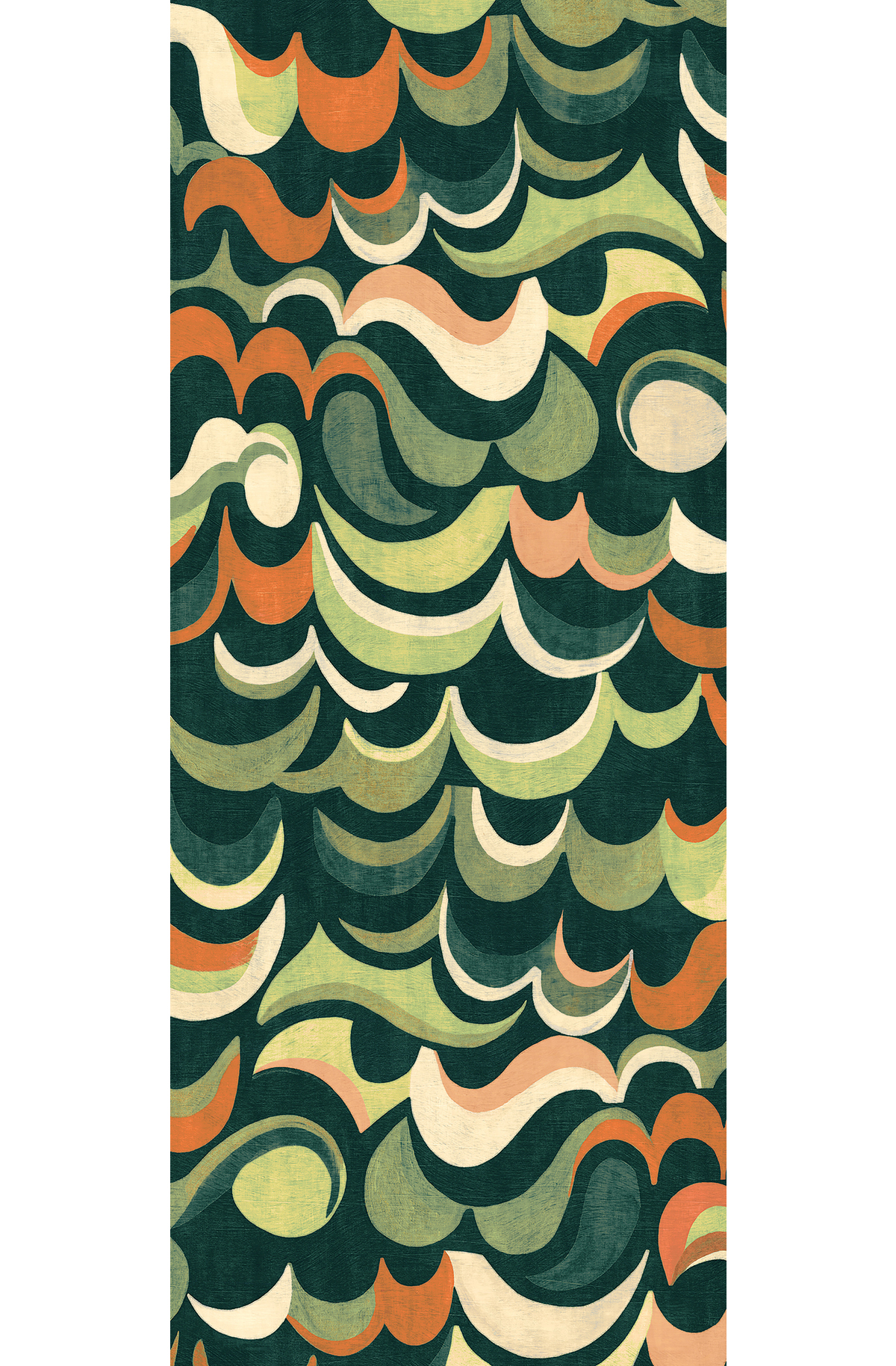 Papier peint panoramique Rétro Abstrait Cheviot vert - A H260 - Rhapsody de Masureel | Réf. MAS-DGRHA1041-260
