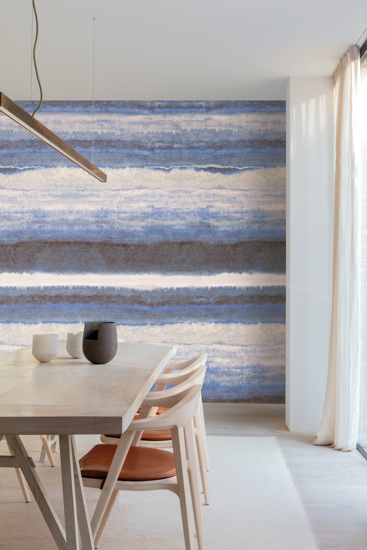 Papier peint panoramique Tie & Dye Coast bleu jean - A H260 - Wall Designs IV de Masureel | Réf. MAS-DG4COA1031-260