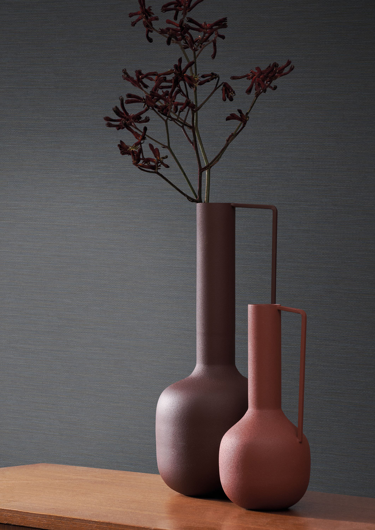 Papier peint Faux Uni Paille Boaco bleu turquin - Vegetals de Casadéco | Réf. VEGE201306868