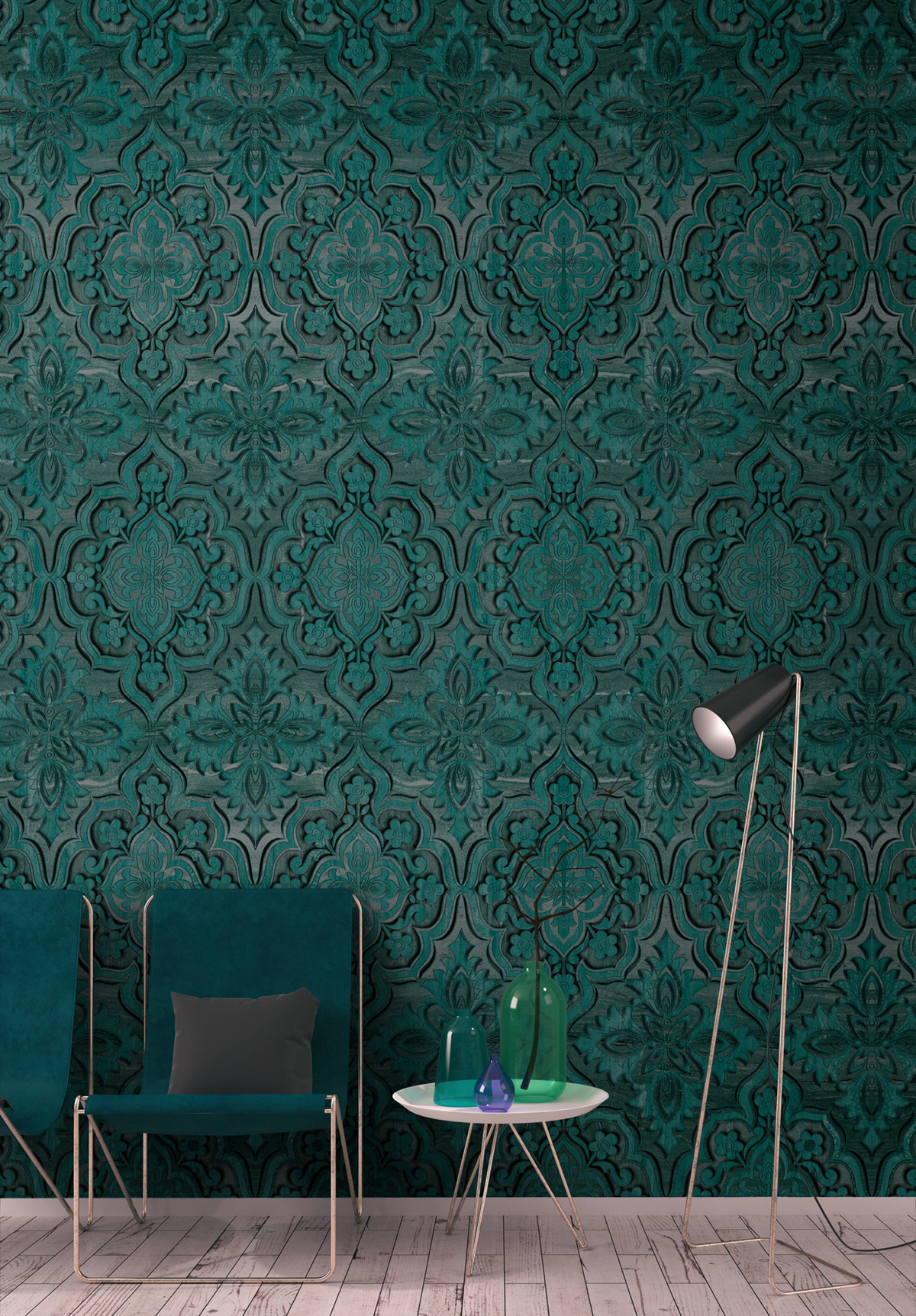 Papier peint panoramique Baroque Woody 3 - Référence DD111221 - Intissé 200g/m2 - Standard 400 x 270