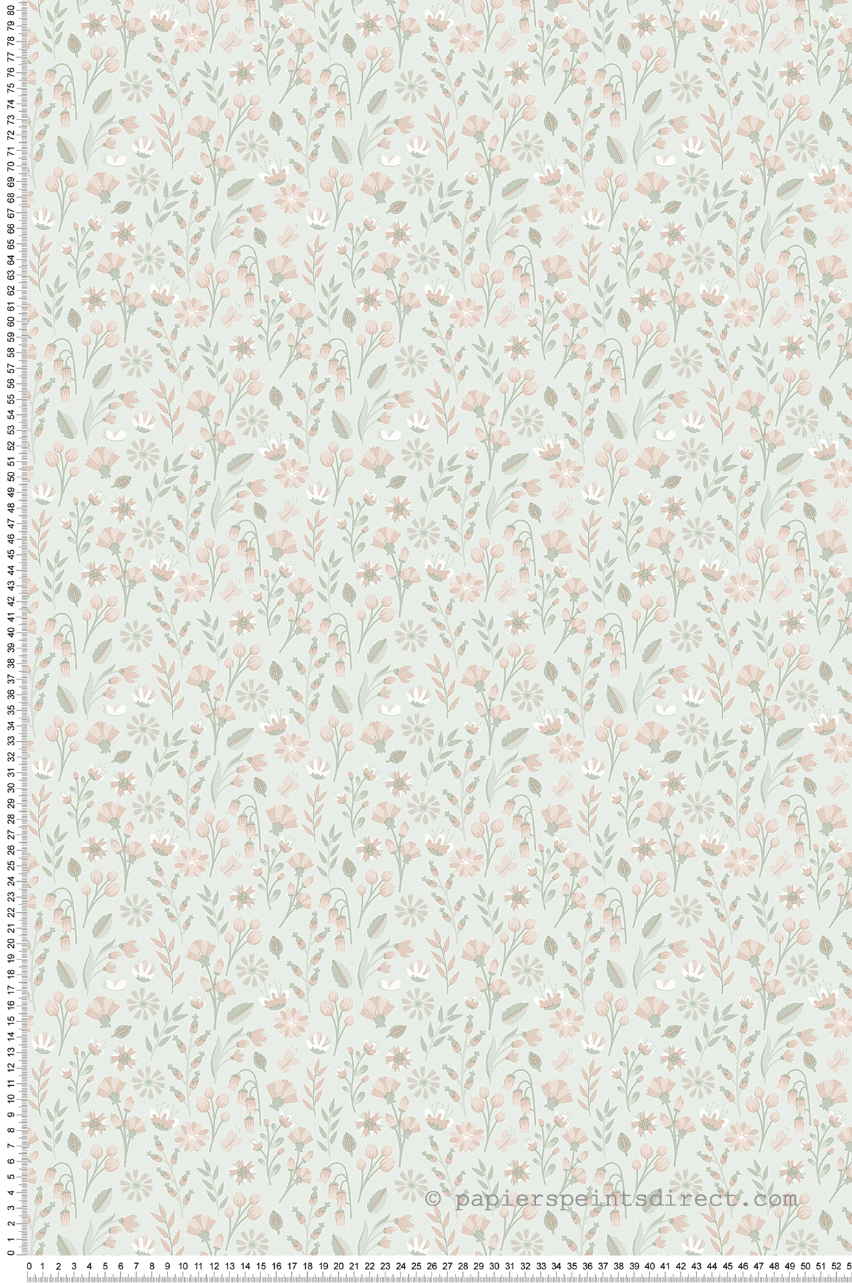 Papier peint Petites Fleurettes vert d'eau - Sweet Dreams d'Ugépa | Réf. UGP-A83224