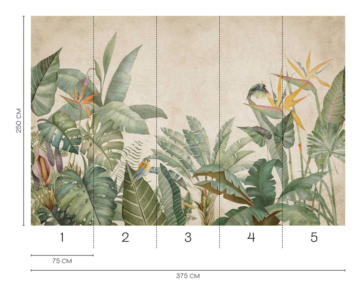 Papier peint panoramique Jungle Oiseaux du Paradis - Wall Love d'A.S. Création REGLE | Réf. DD129605