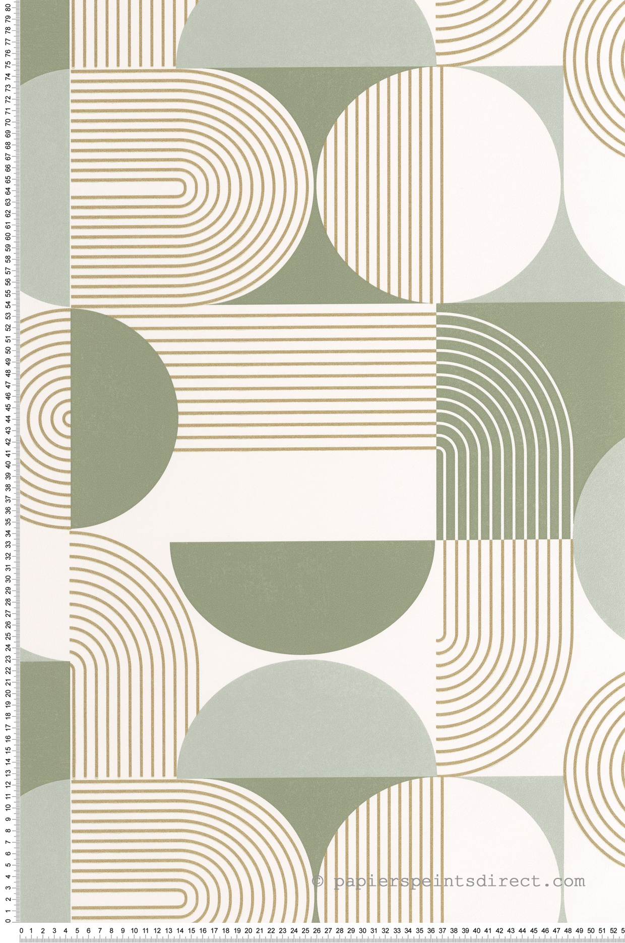 Papier peint Graphique Amplitude vert d'eau doré - Graphic de Casélio | Réf. GPC105500711