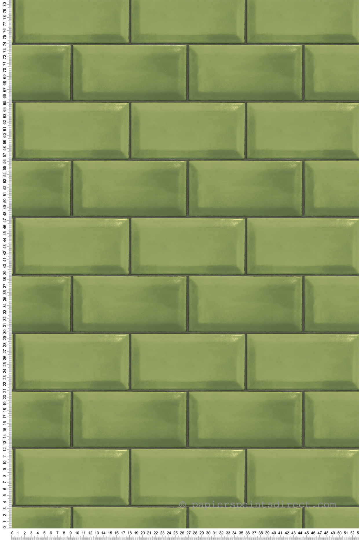 Papier peint Carrelage Métro vert - Cuisine Fraicheur 6 de Lutèce | Réf. LTC-G45446