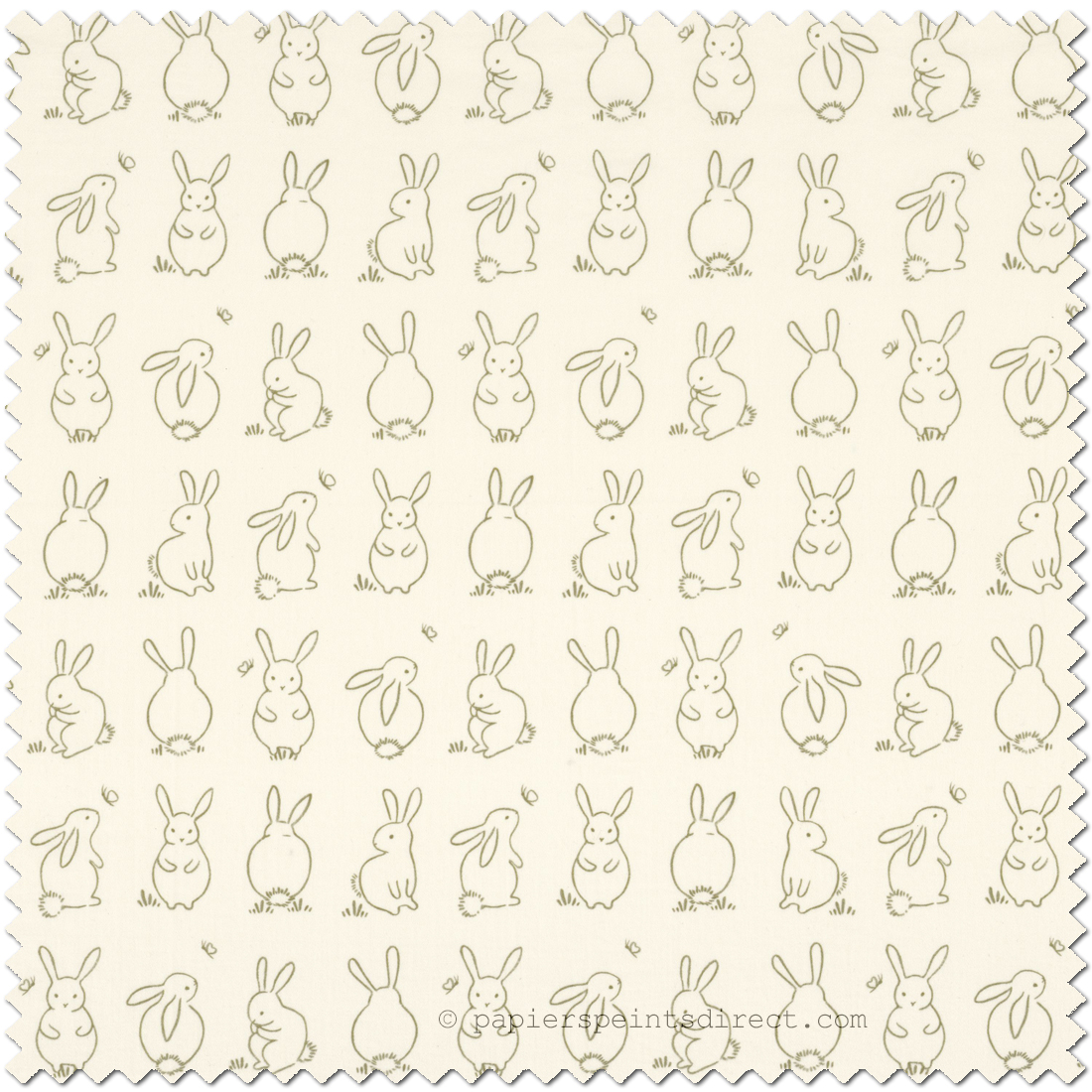 Tissu Dessin Lapin kaki blanc - Once Upon A Time de Casadéco | Réf. OUAT88517027