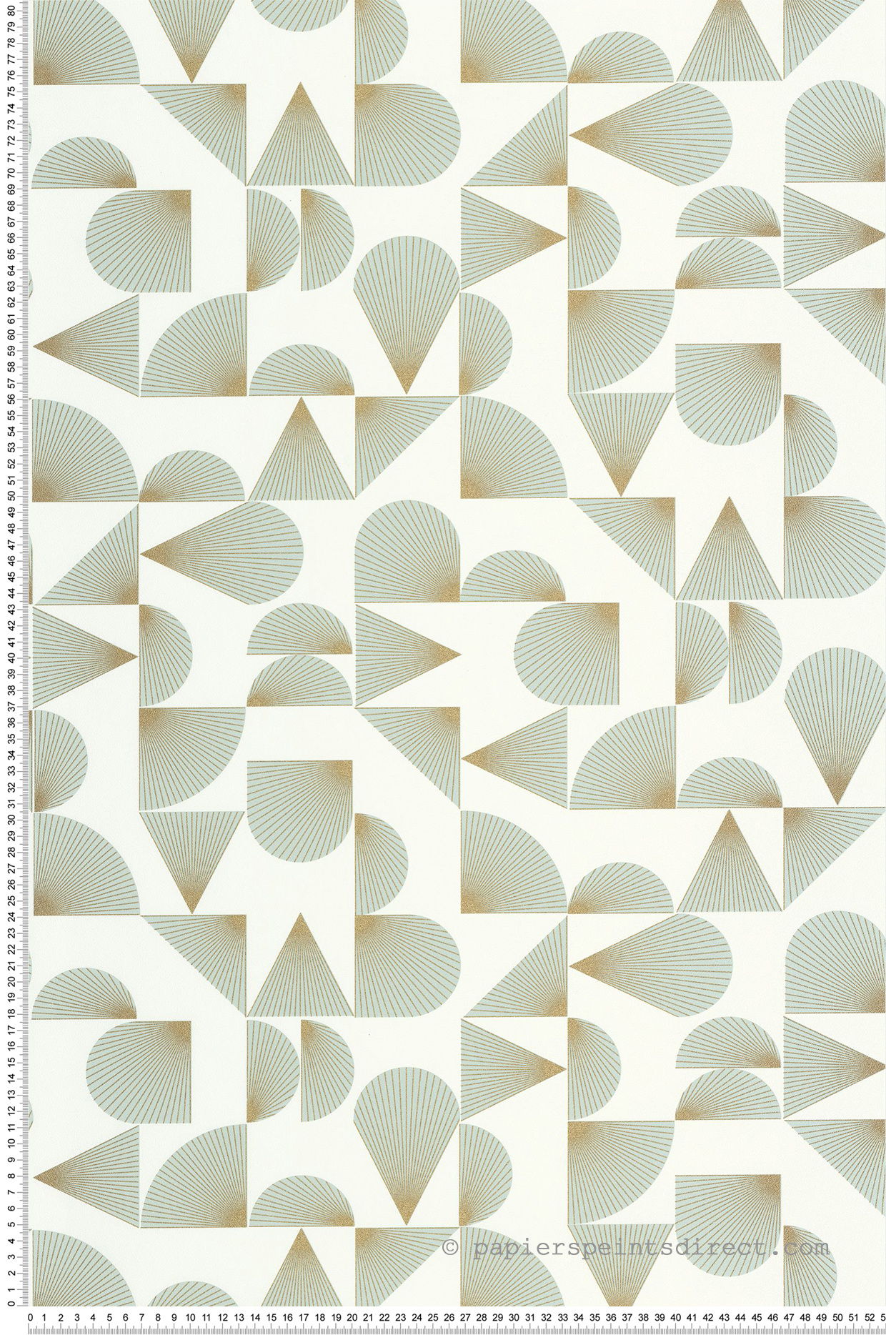 Papier peint Rayonnement Contour vert d'eau doré - Outlines de Casélio | Réf. OTLS105030754