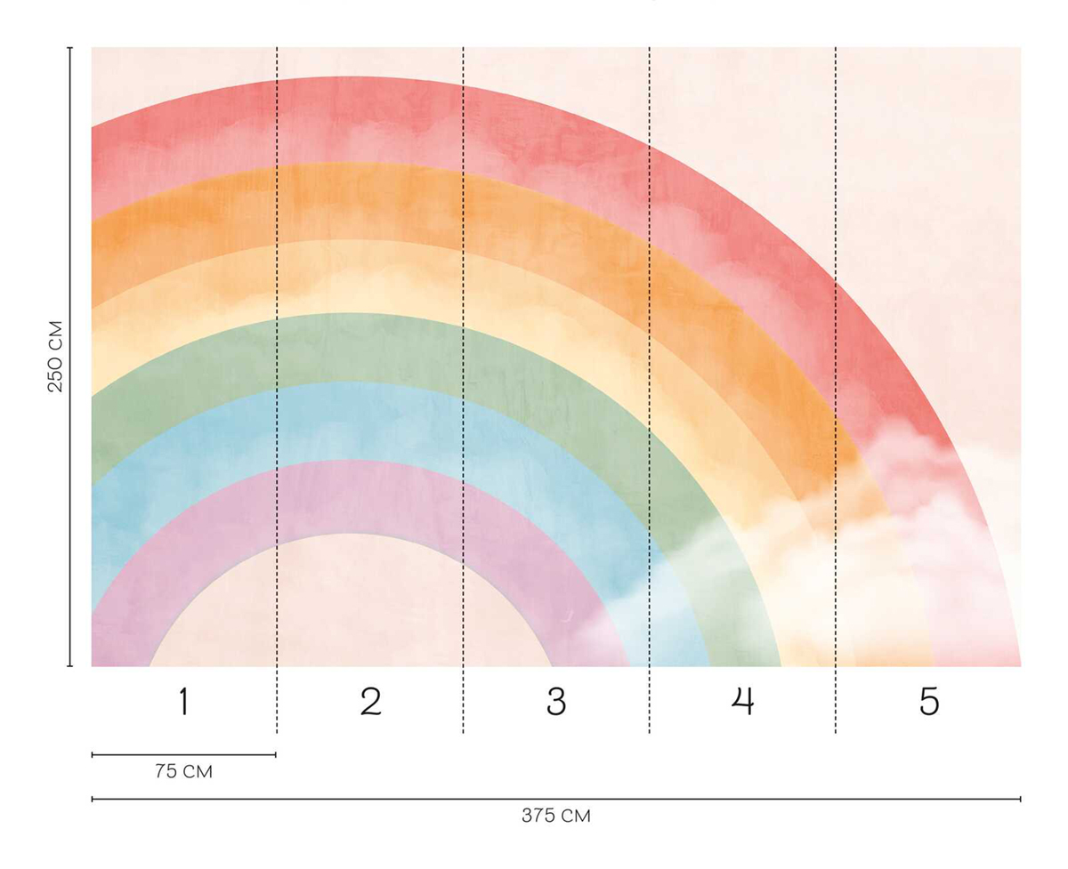 Papier peint panoramique Arc-en-ciel Aquarelle - Wall Love d'A.S. Création REGLE | Réf. DD129595