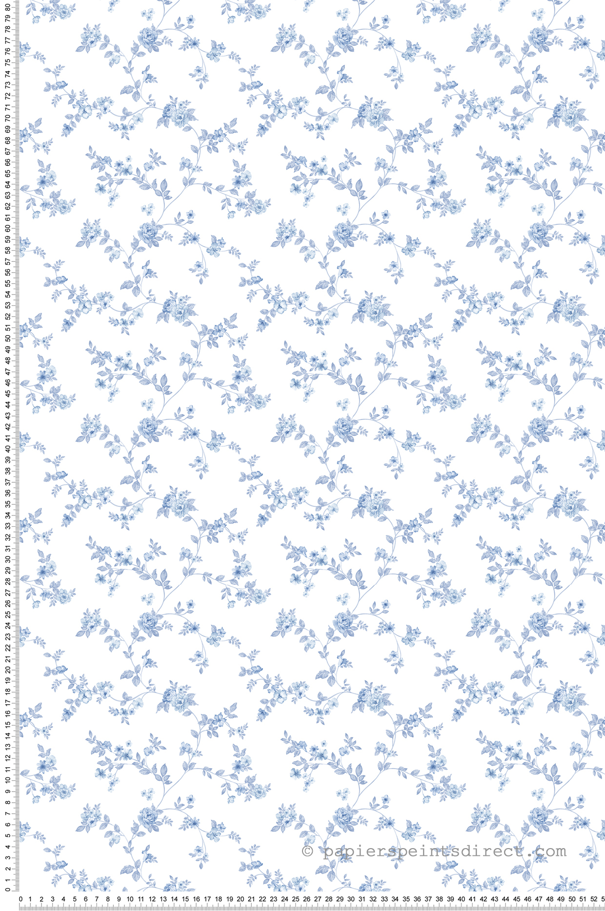 Papier peint Fleur Délicate bleu encre - Mini Prints de Lutèce | Réf. LTC-G56647