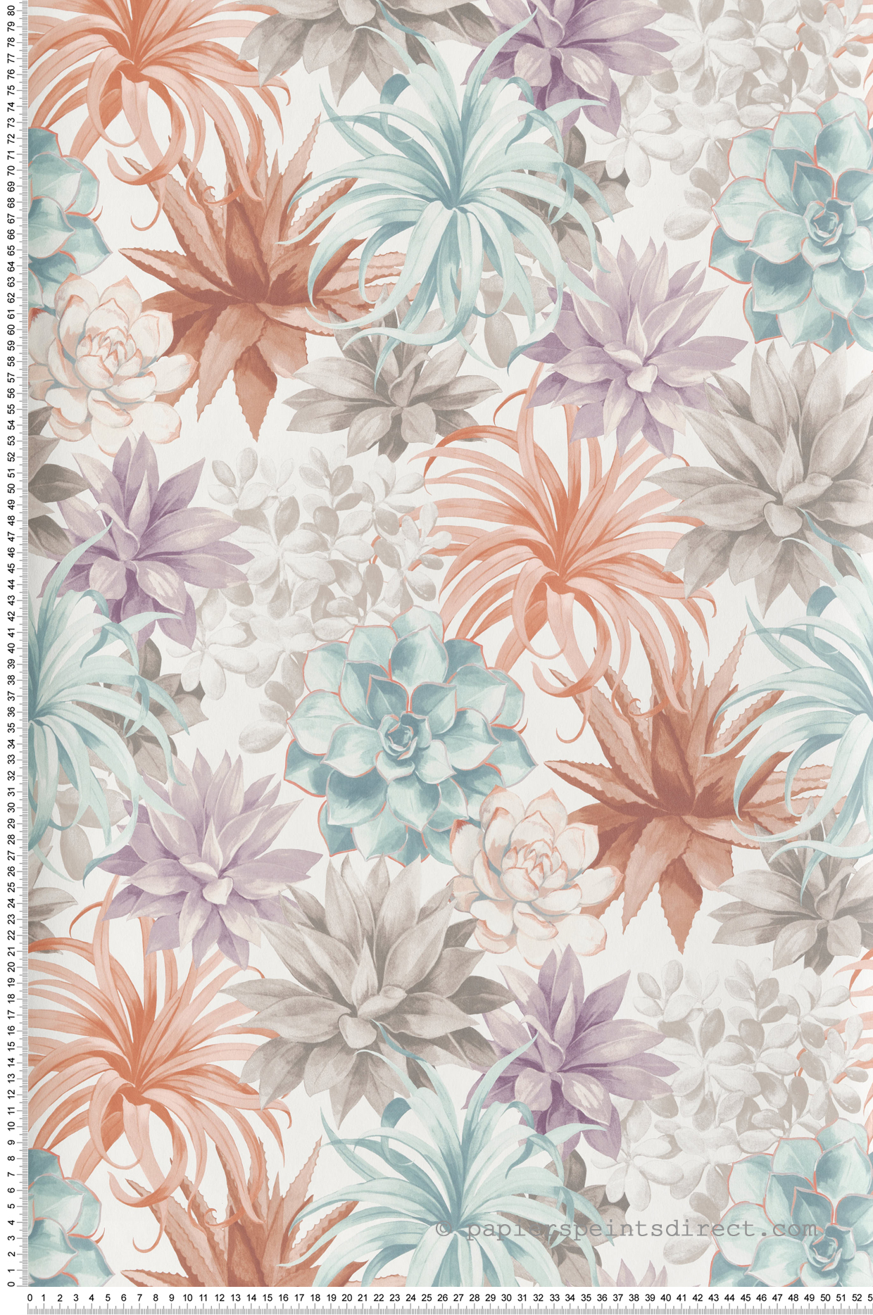 Papier peint Plante Echeveria terracotta - Botanica de Casadéco | Réf. BOTA85914374