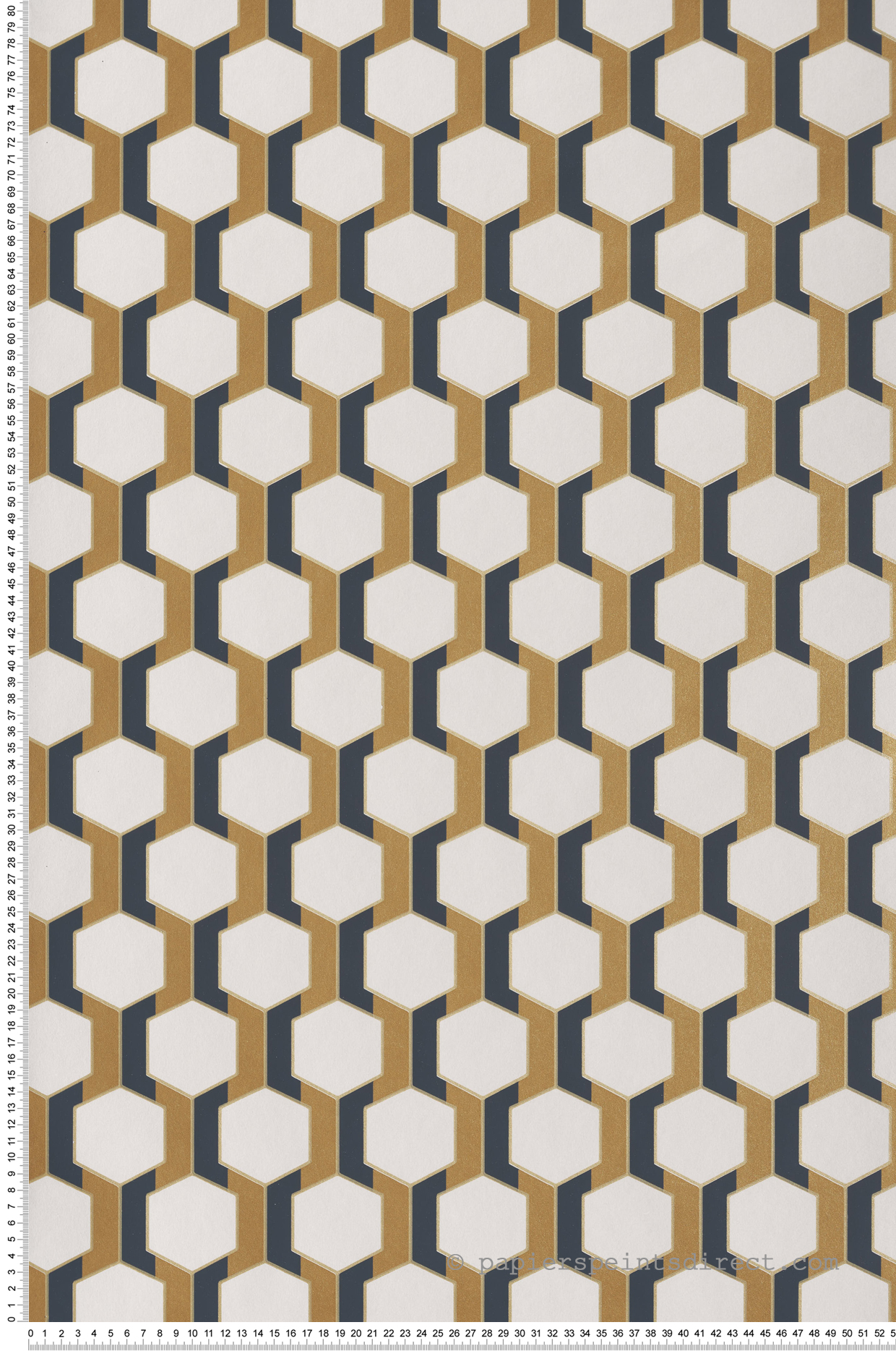 Papier peint Art Déco Hamilton doré bleu nuit - Derby de Casadéco | Réf. DERB89302640